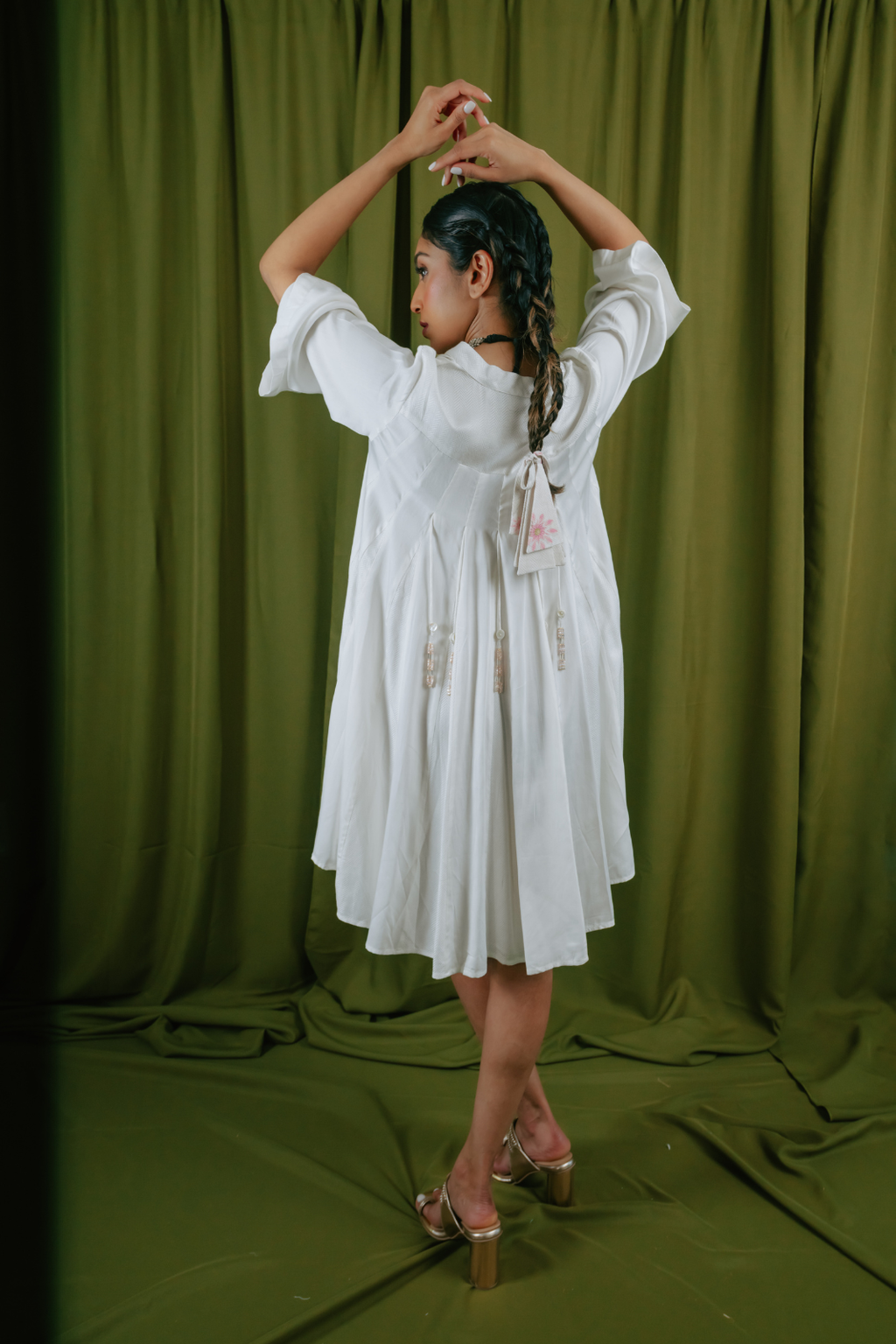 Short Shirt Dress With Panelled Back And Godets
