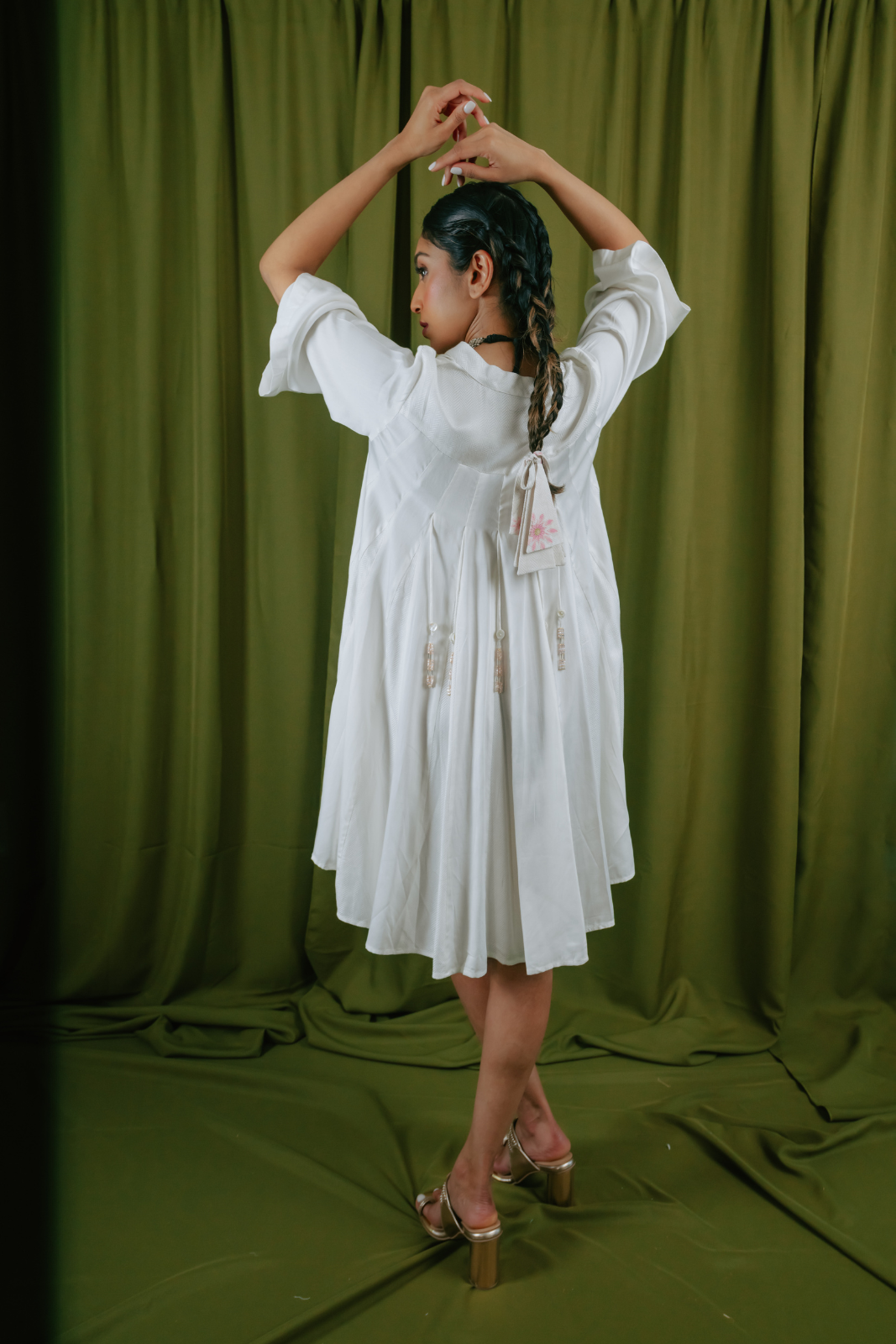 Short Shirt Dress With Panelled Back And Godets