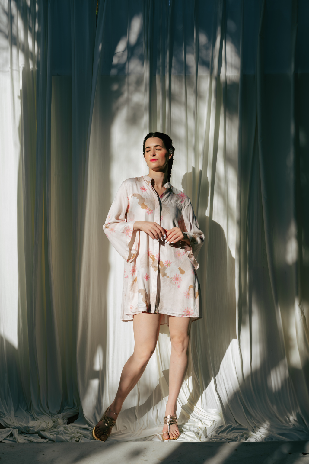 Short Shirt Dress With Panelled Back And Godets