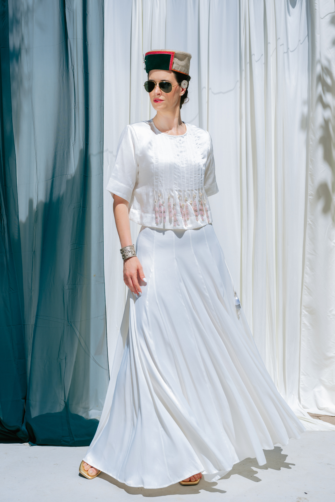 Panelled Skirt With Godet Inserts For Added Flare