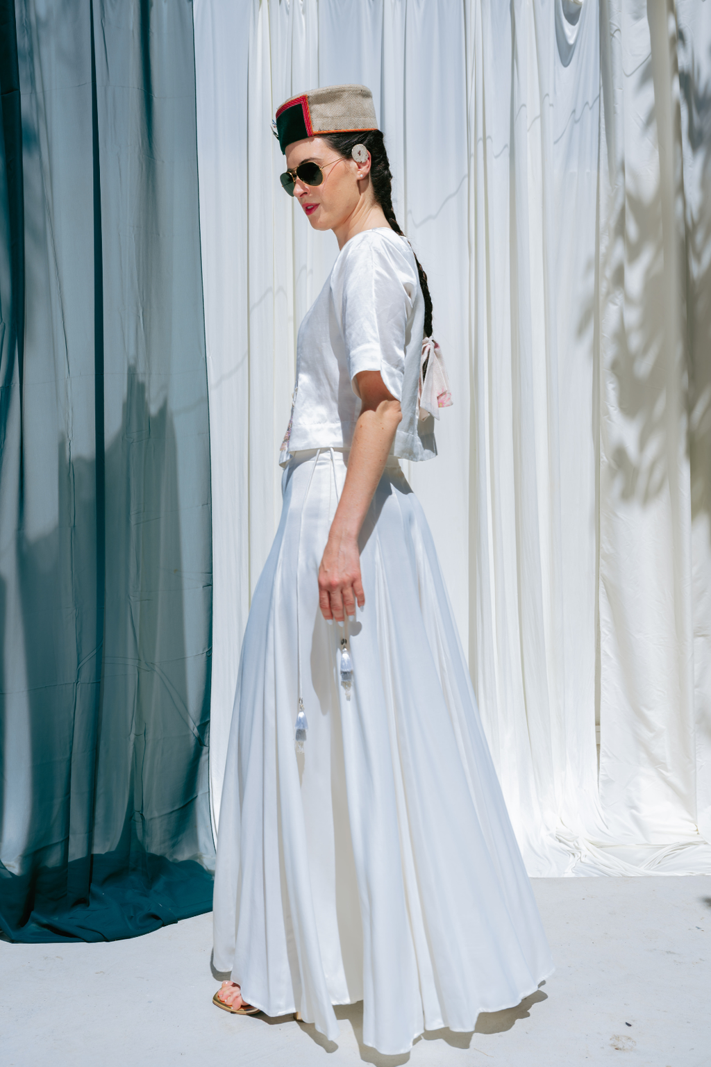 Panelled Skirt With Godet Inserts For Added Flare