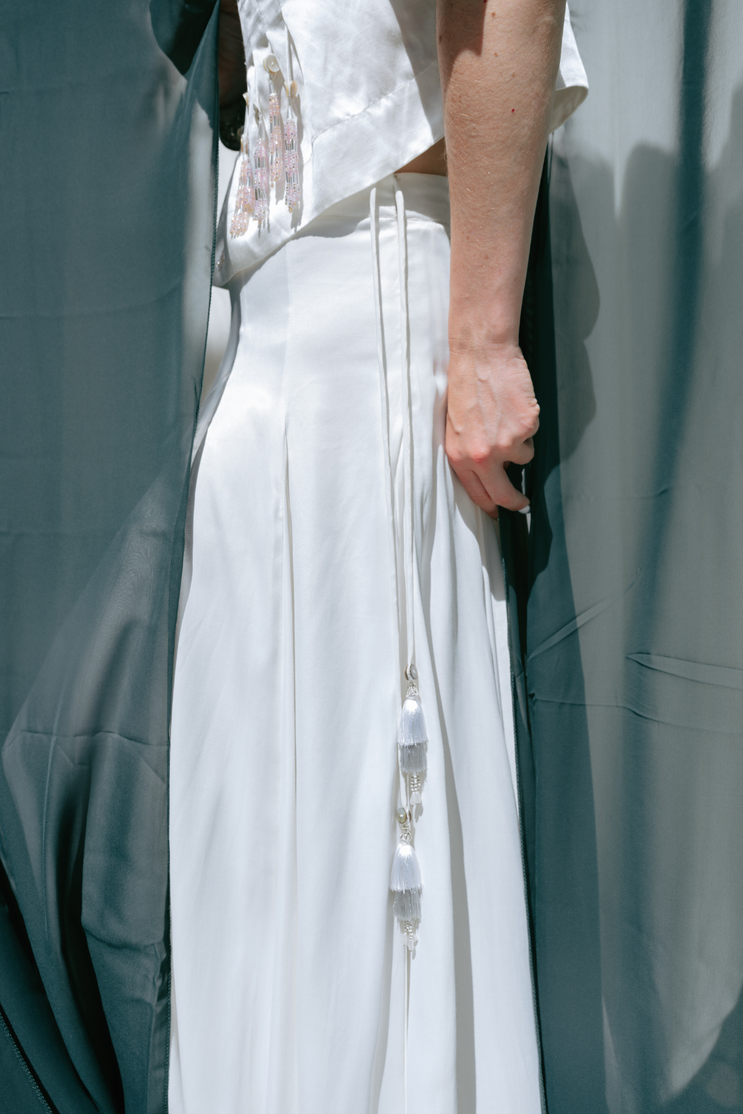 Panelled Skirt With Godet Inserts For Added Flare