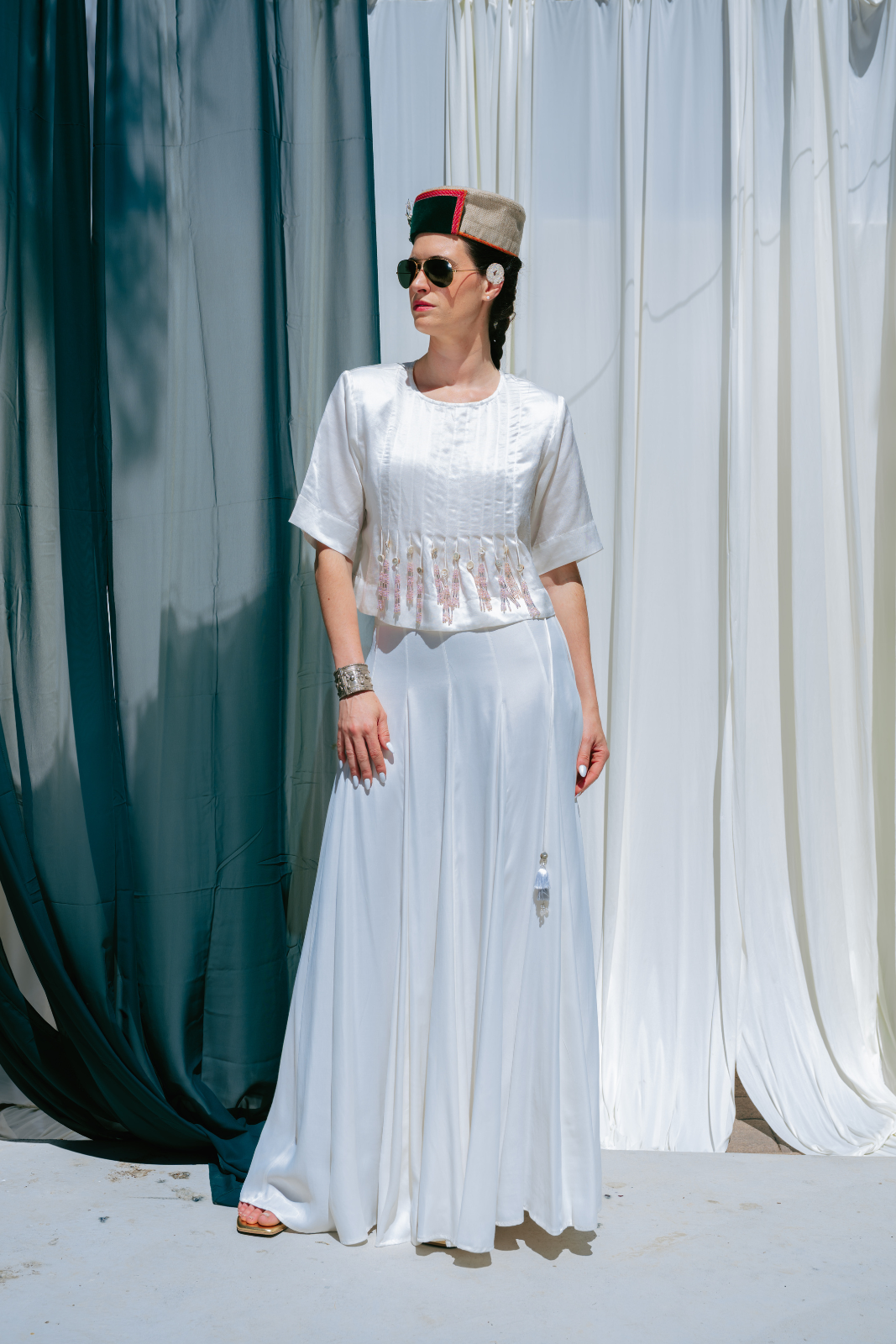 Panelled Skirt With Godet Inserts For Added Flare