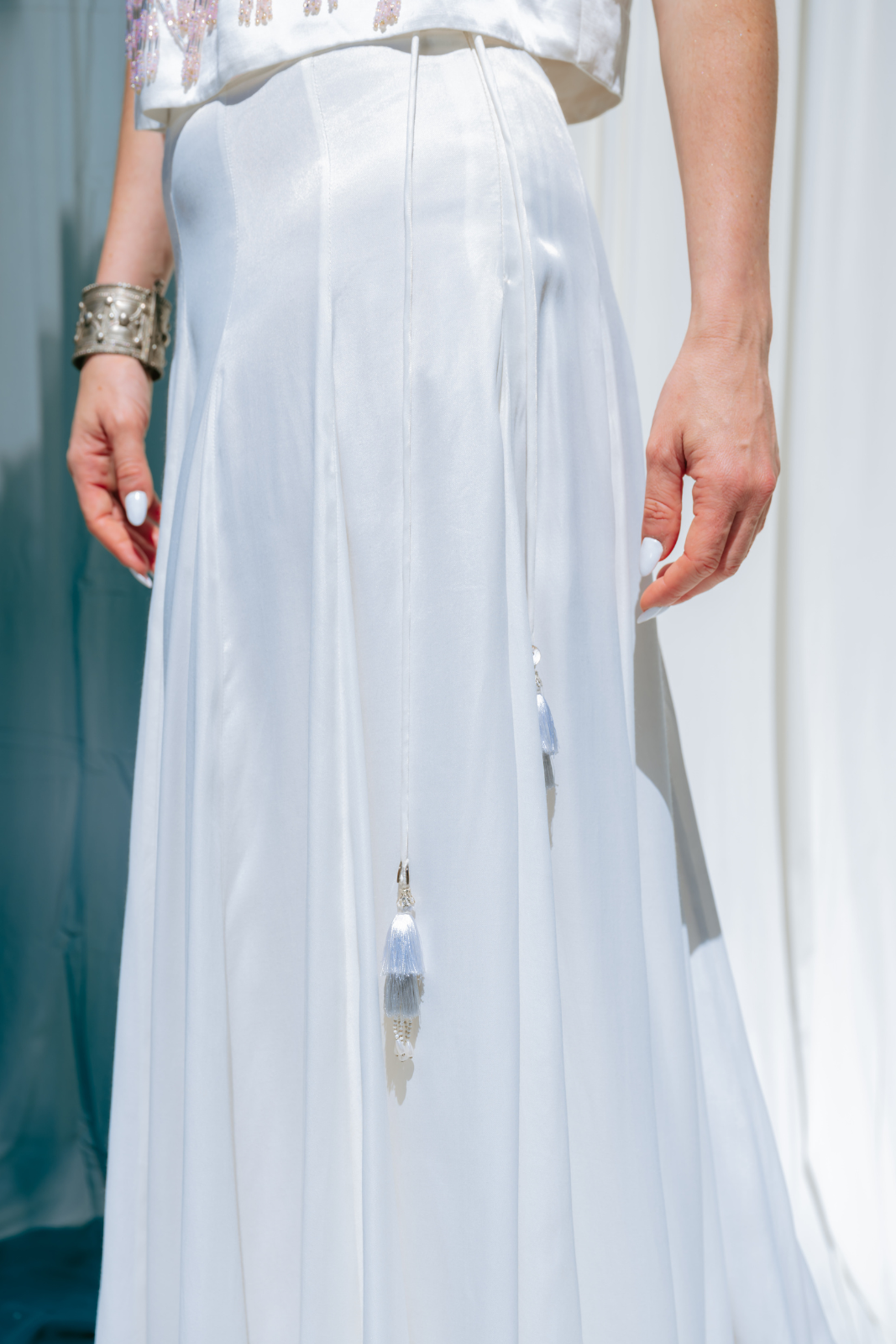 Panelled Skirt With Godet Inserts For Added Flare