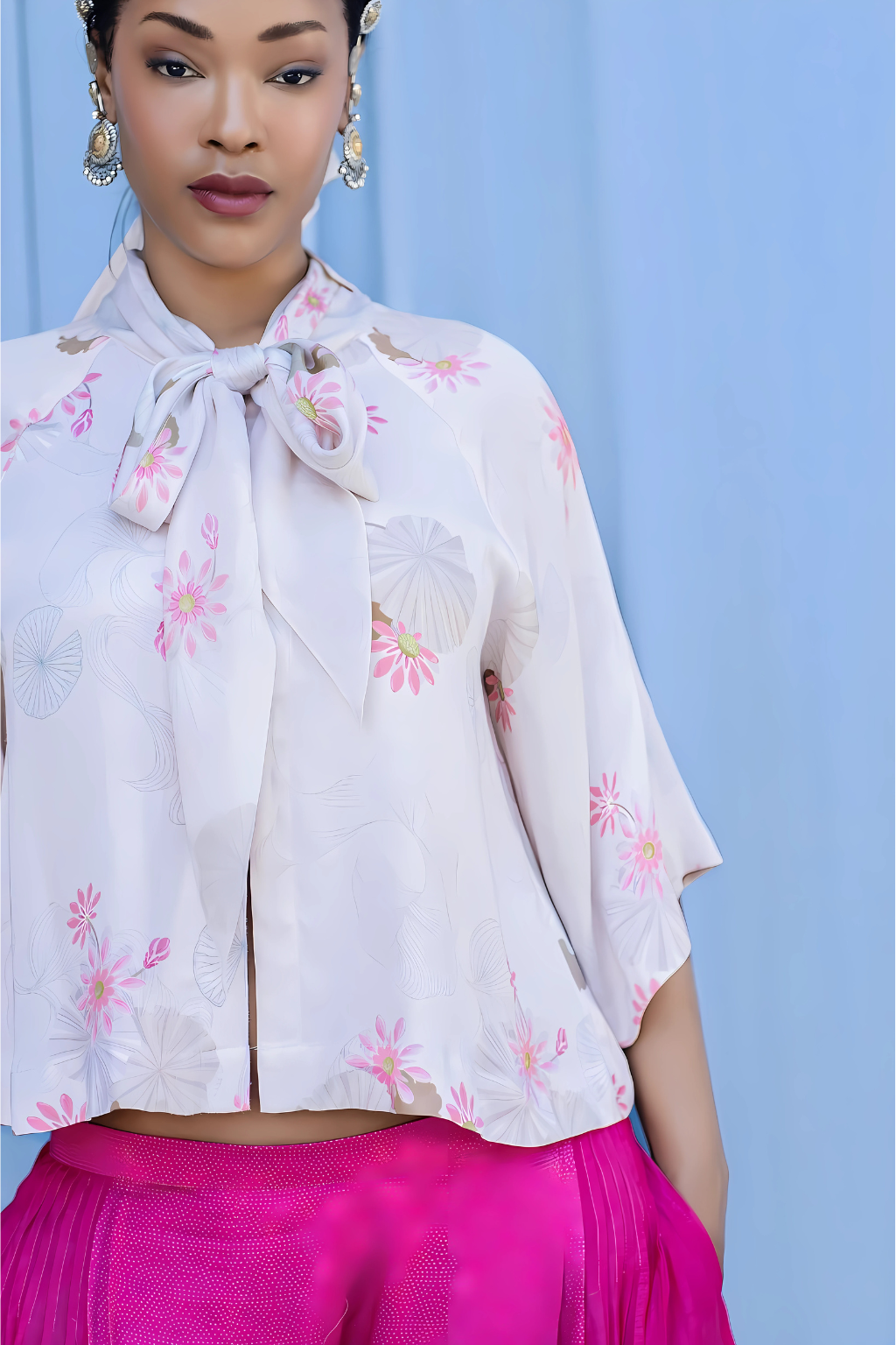 Panelled Pants with Side Gathers