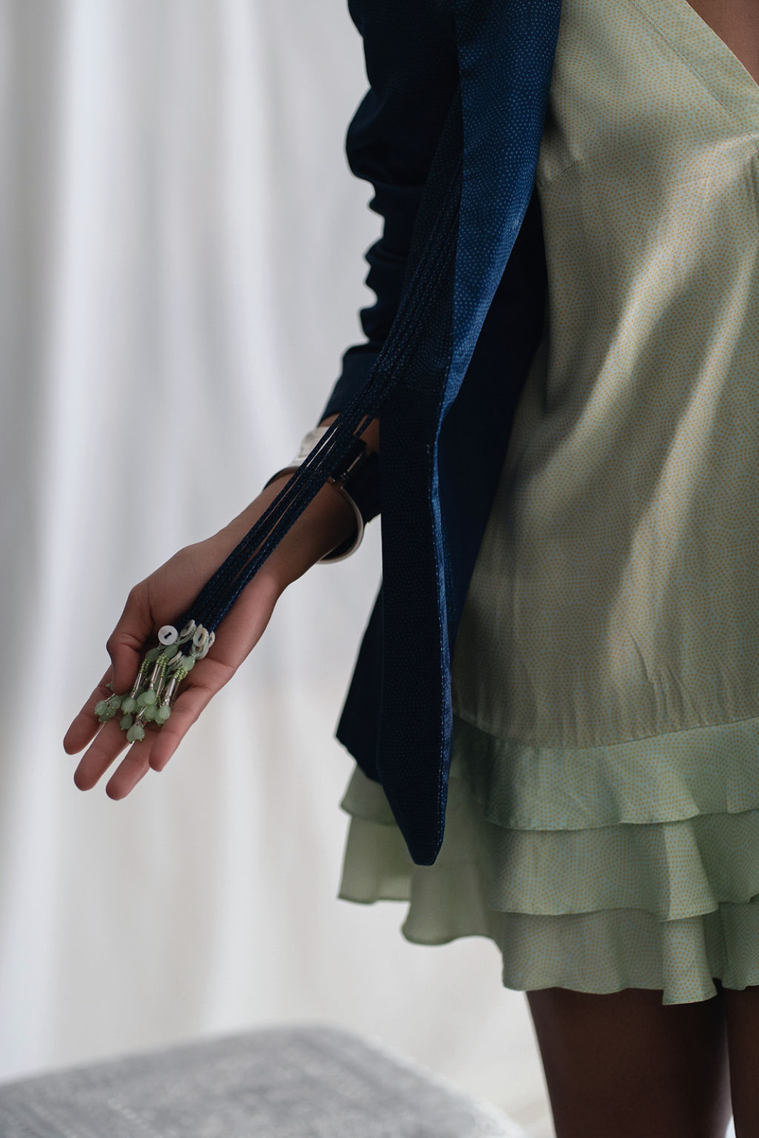 Shift Dress With Triple Tiered Gathered Hemline