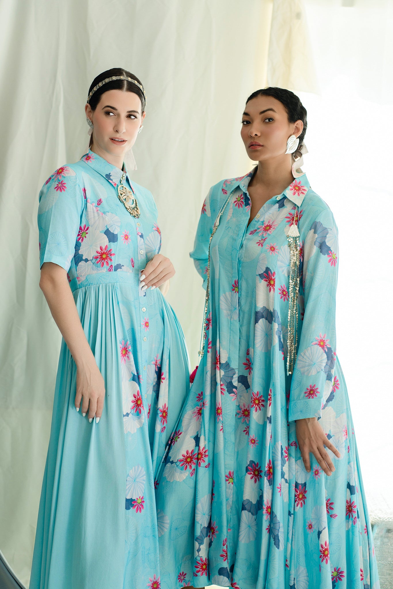 Long Shirt Dress With Side Gathers