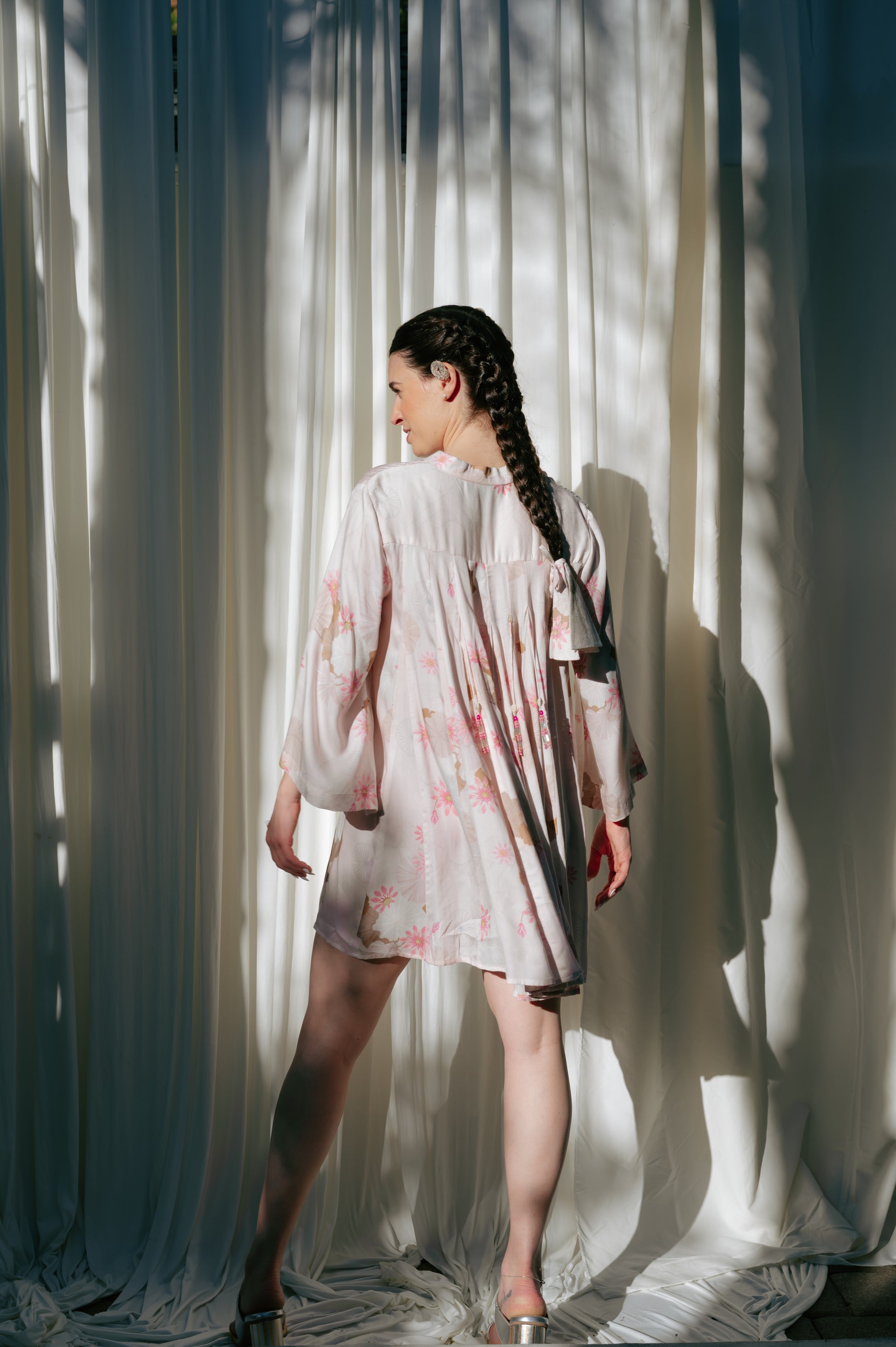Short Shirt Dress With Panelled Back And Godets