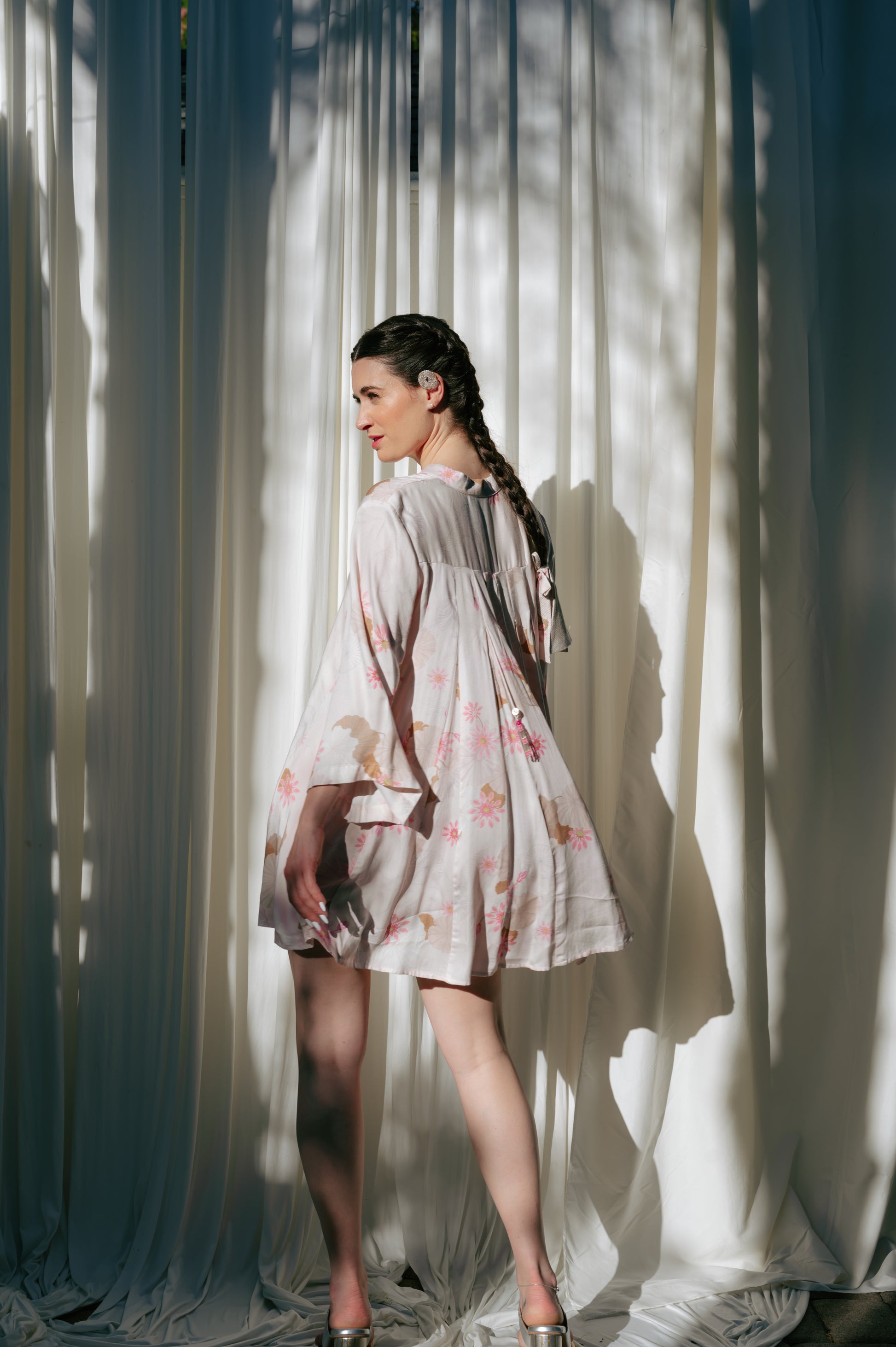 Short Shirt Dress With Panelled Back And Godets