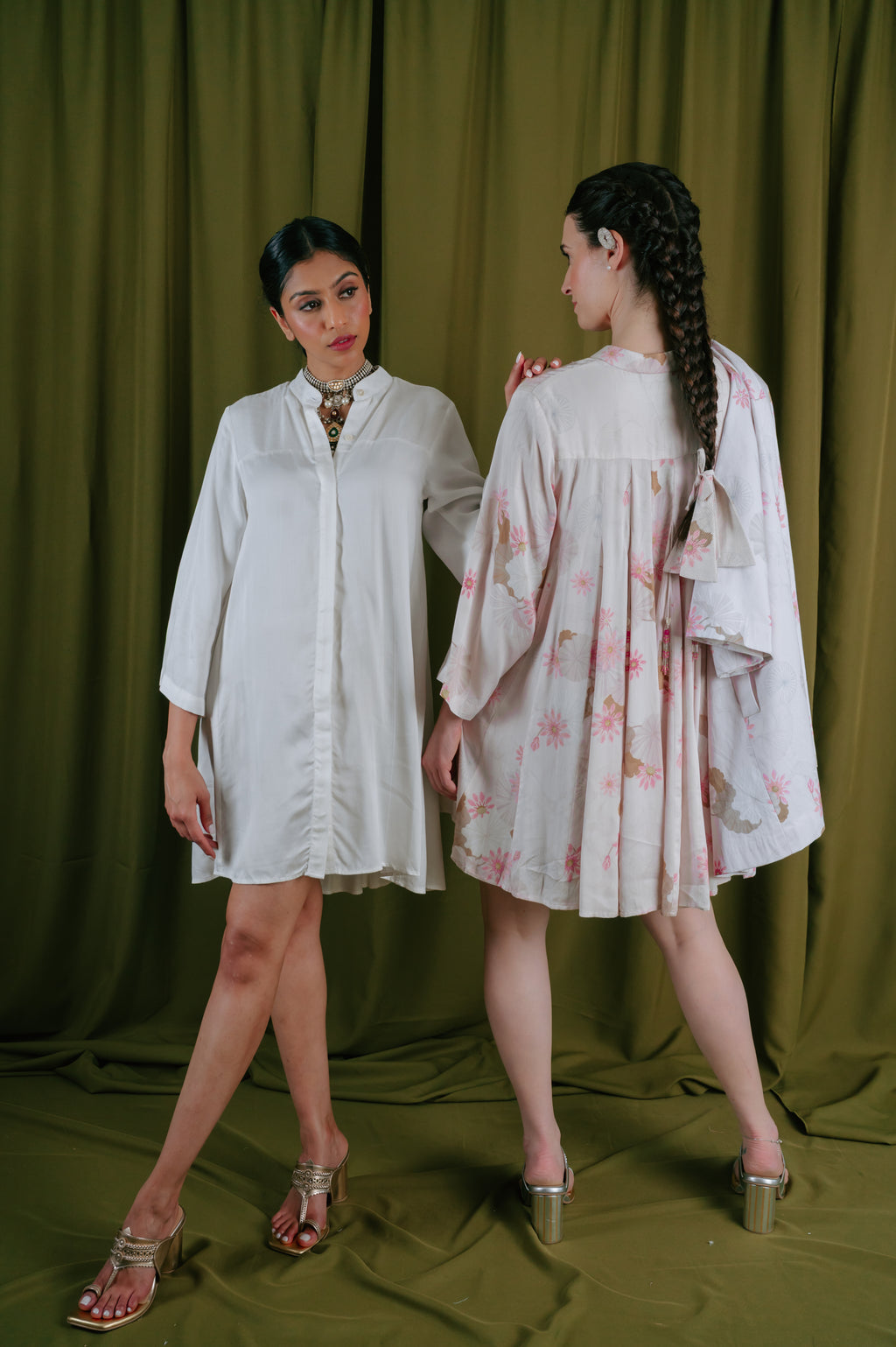Short Shirt Dress With Panelled Back And Godets