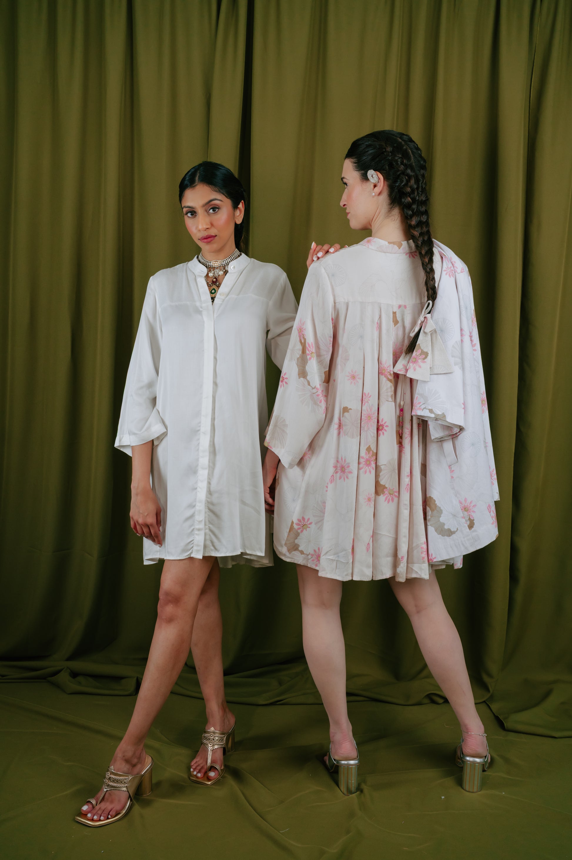 Short Shirt Dress With Panelled Back And Godets