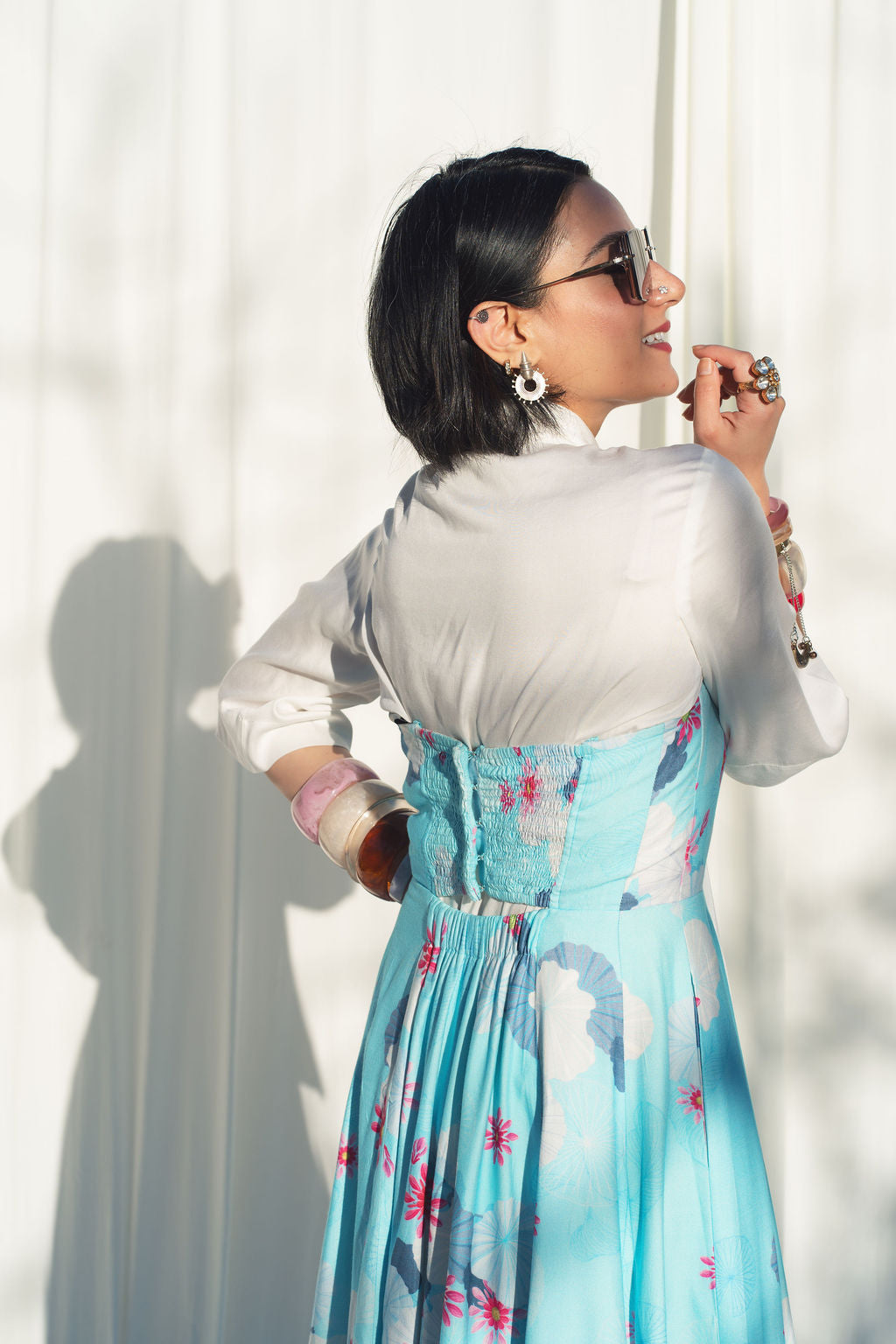 FIT AND FLARE DRESS WITH DETACHABLE STRAPS