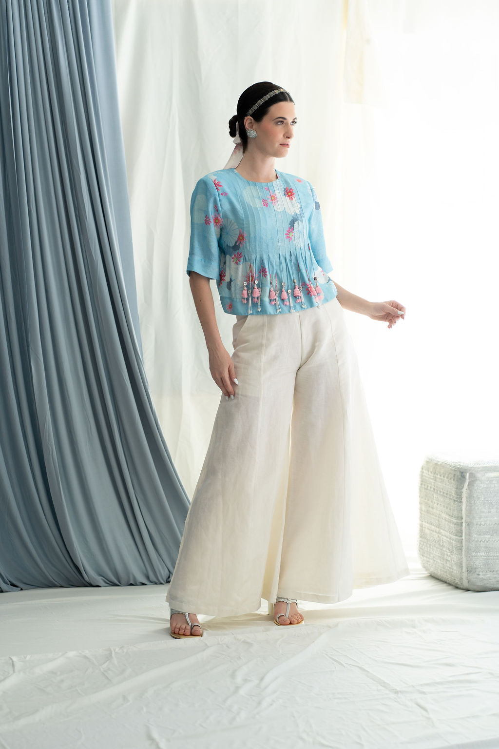 Panelled flared pants