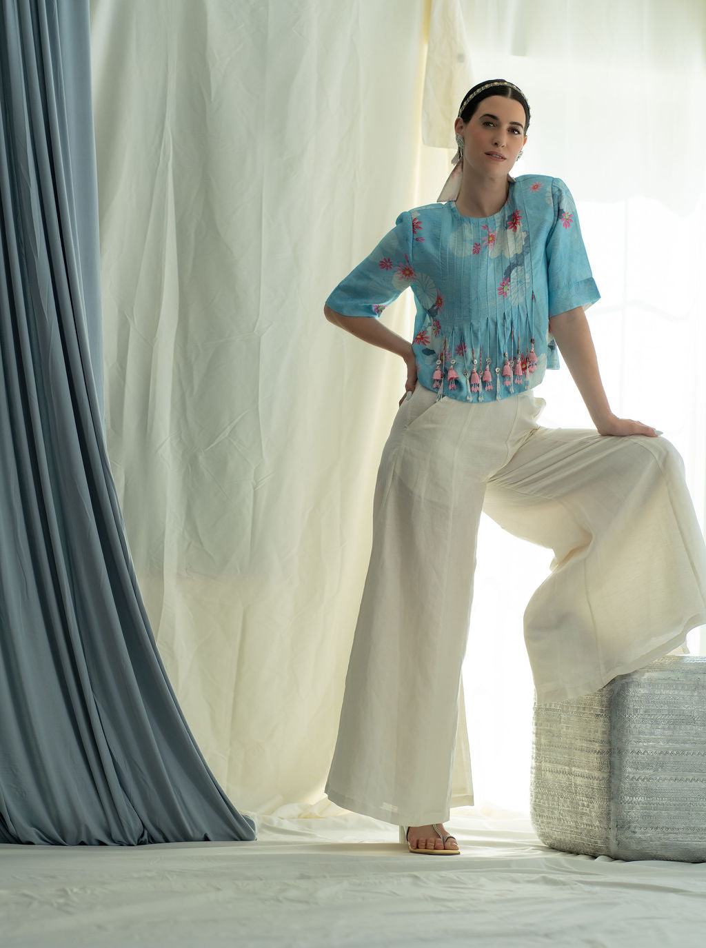 Panelled flared pants