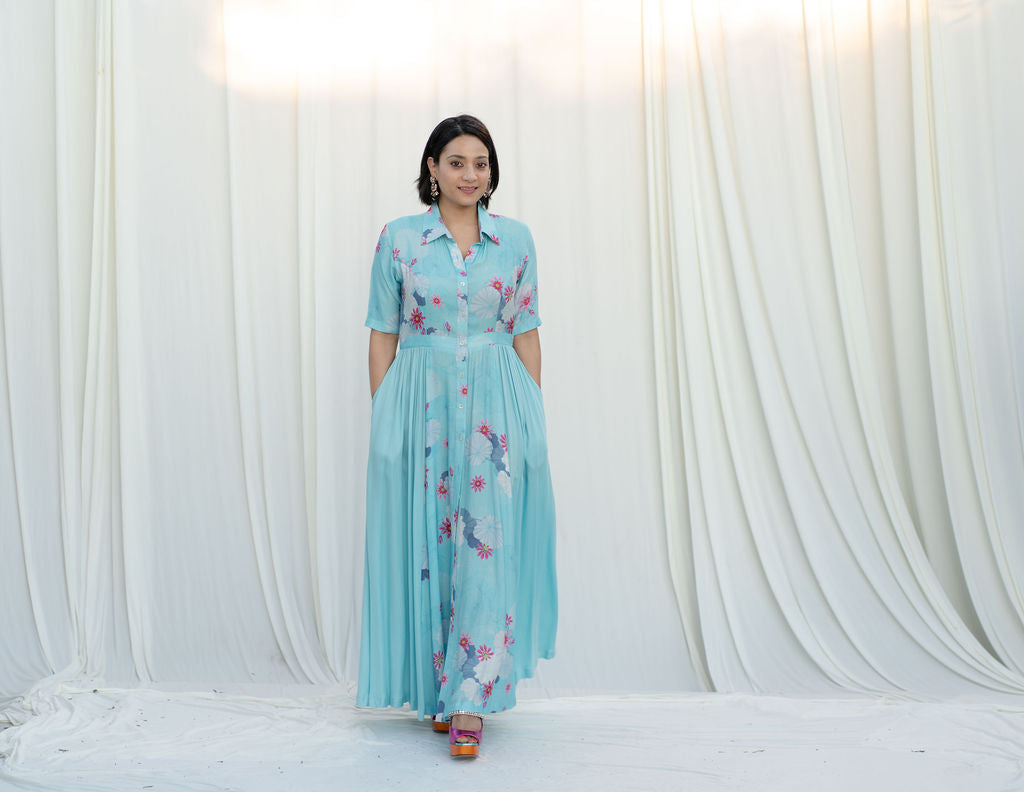 Long Shirt Dress With Side Gathers