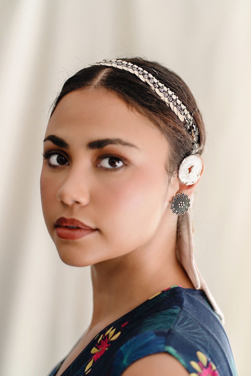 PrintedAngular panelled dress with flare, tassel detail And Pockets