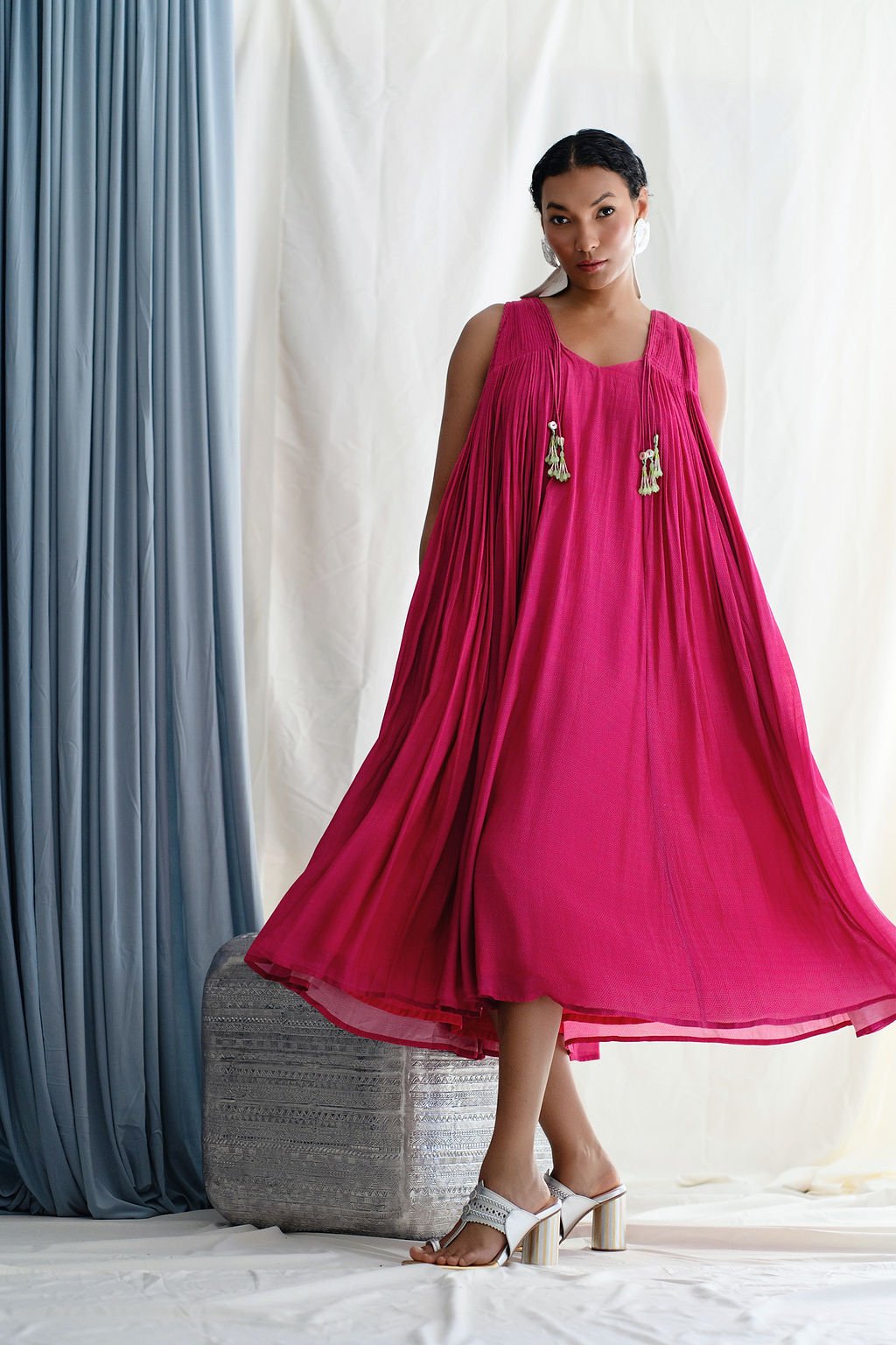 Pleated Long Dress