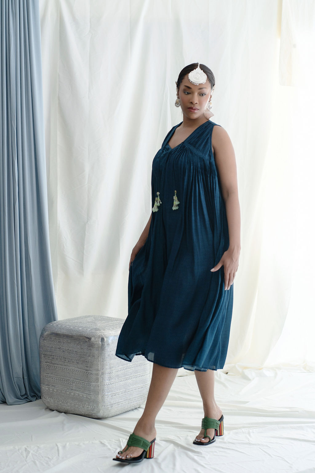 Pleated Long Dress
