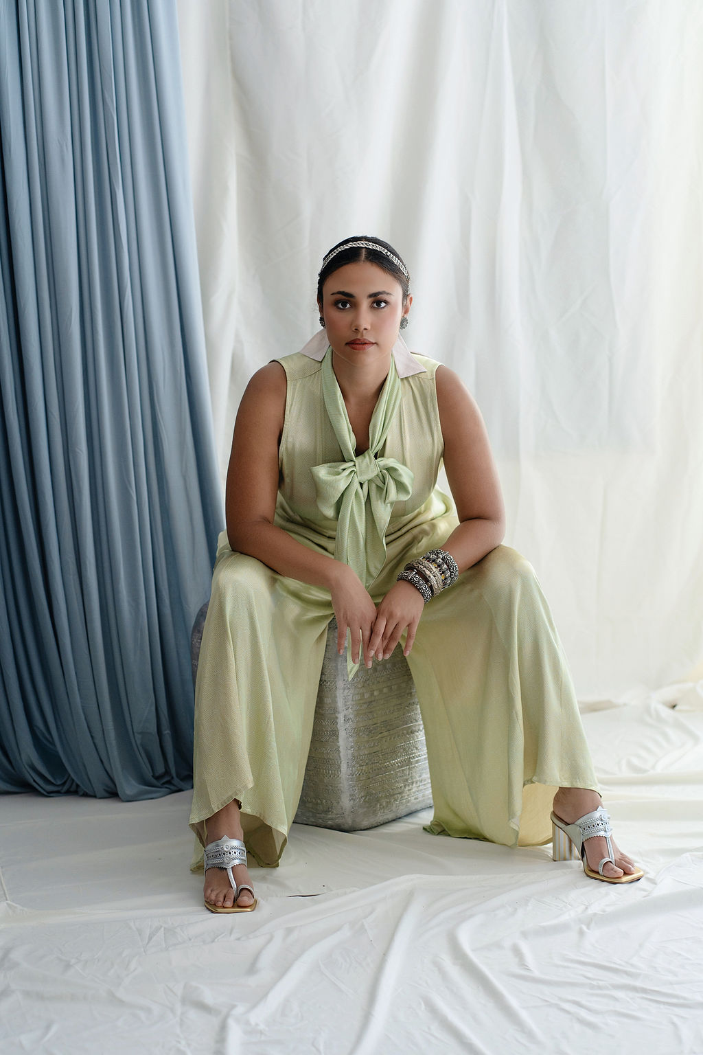 SLEEVELESS Fit and flare panelled jumpsuit