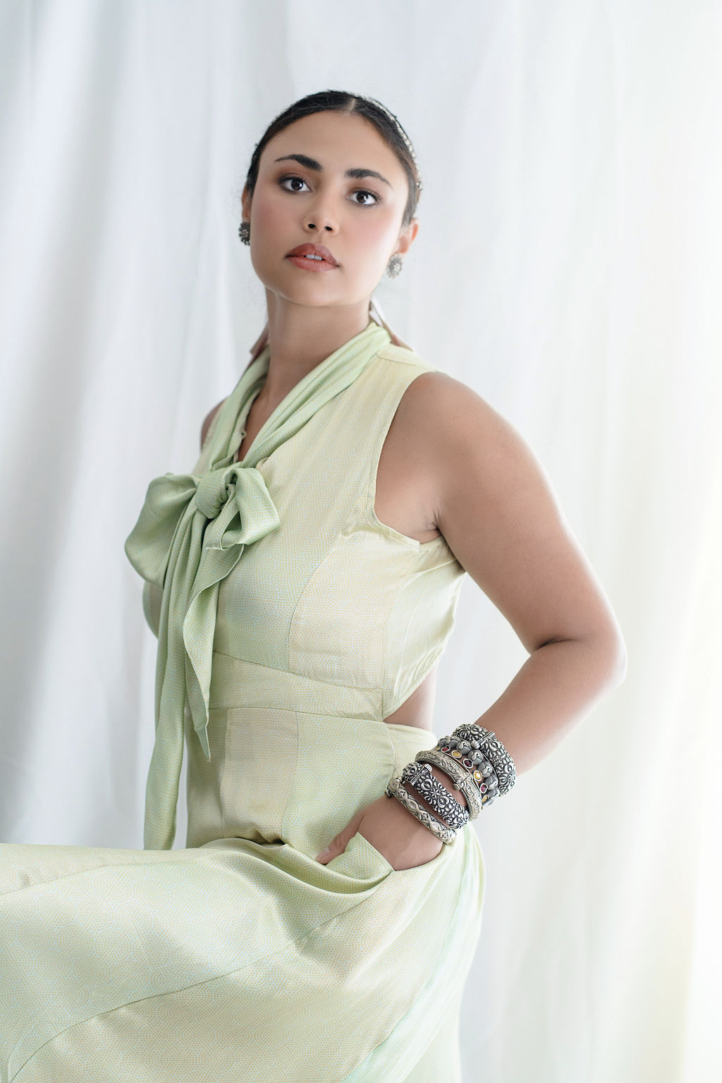 SLEEVELESS Fit and flare panelled jumpsuit