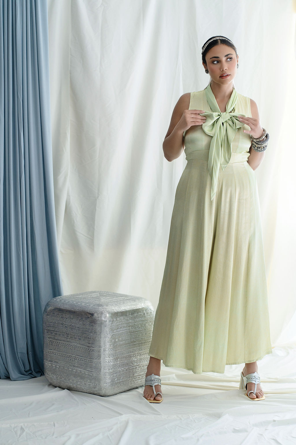 SLEEVELESS Fit and flare panelled jumpsuit