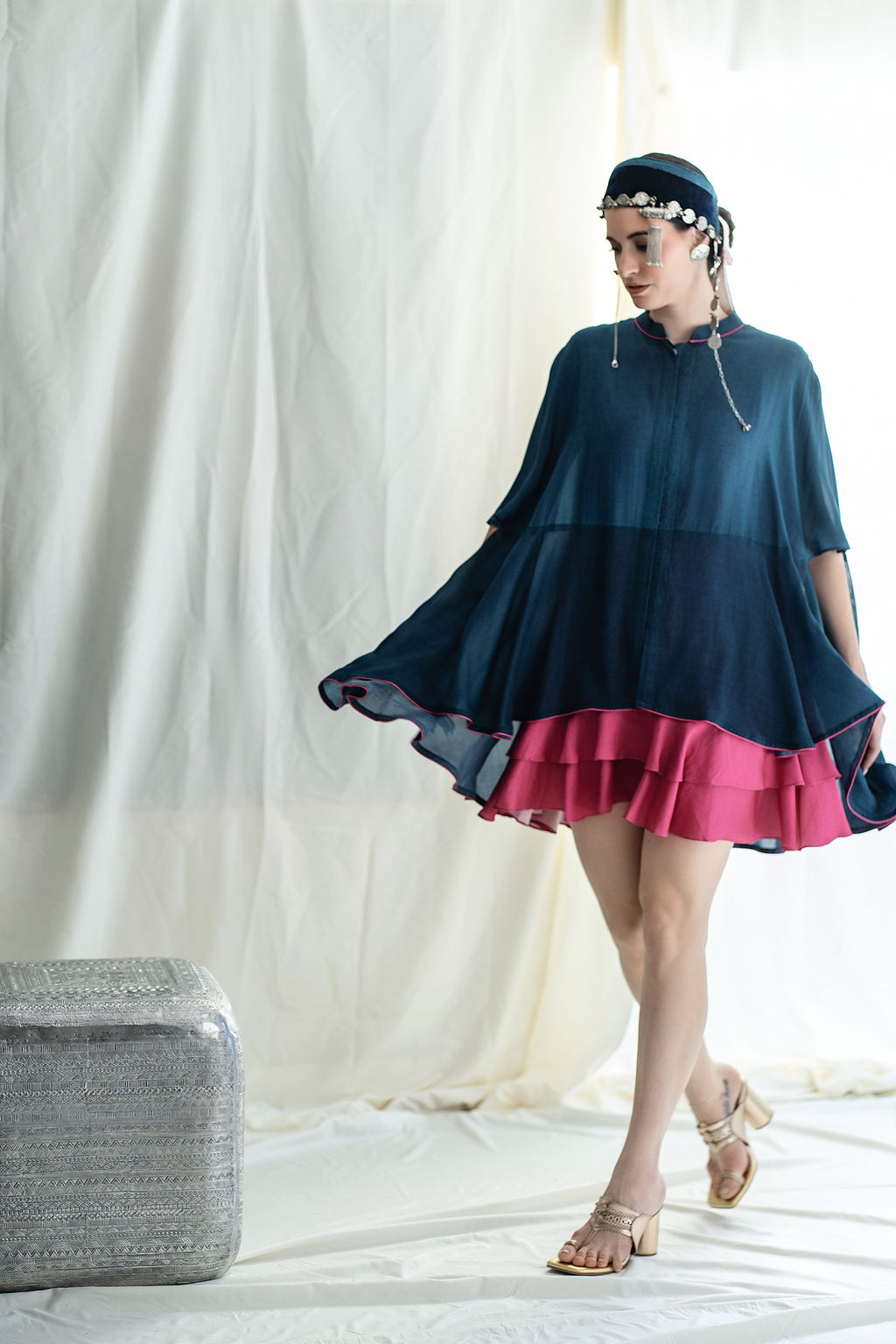 Flowy High low shirt top, front open