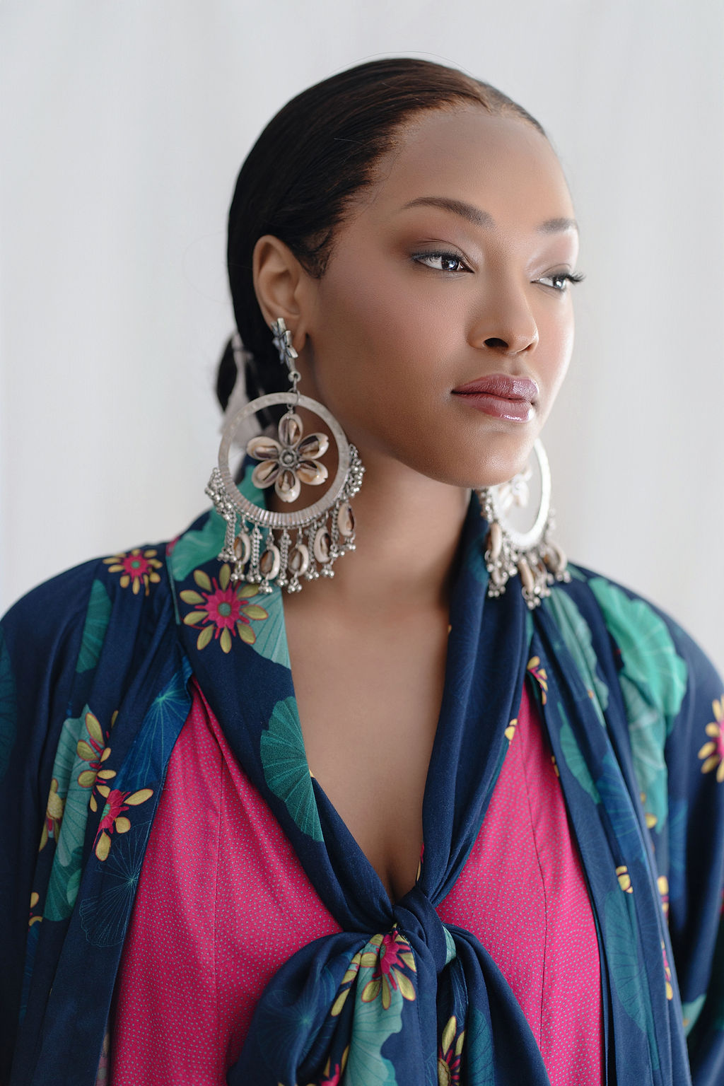 Tiered Flared Dress With Bowtie