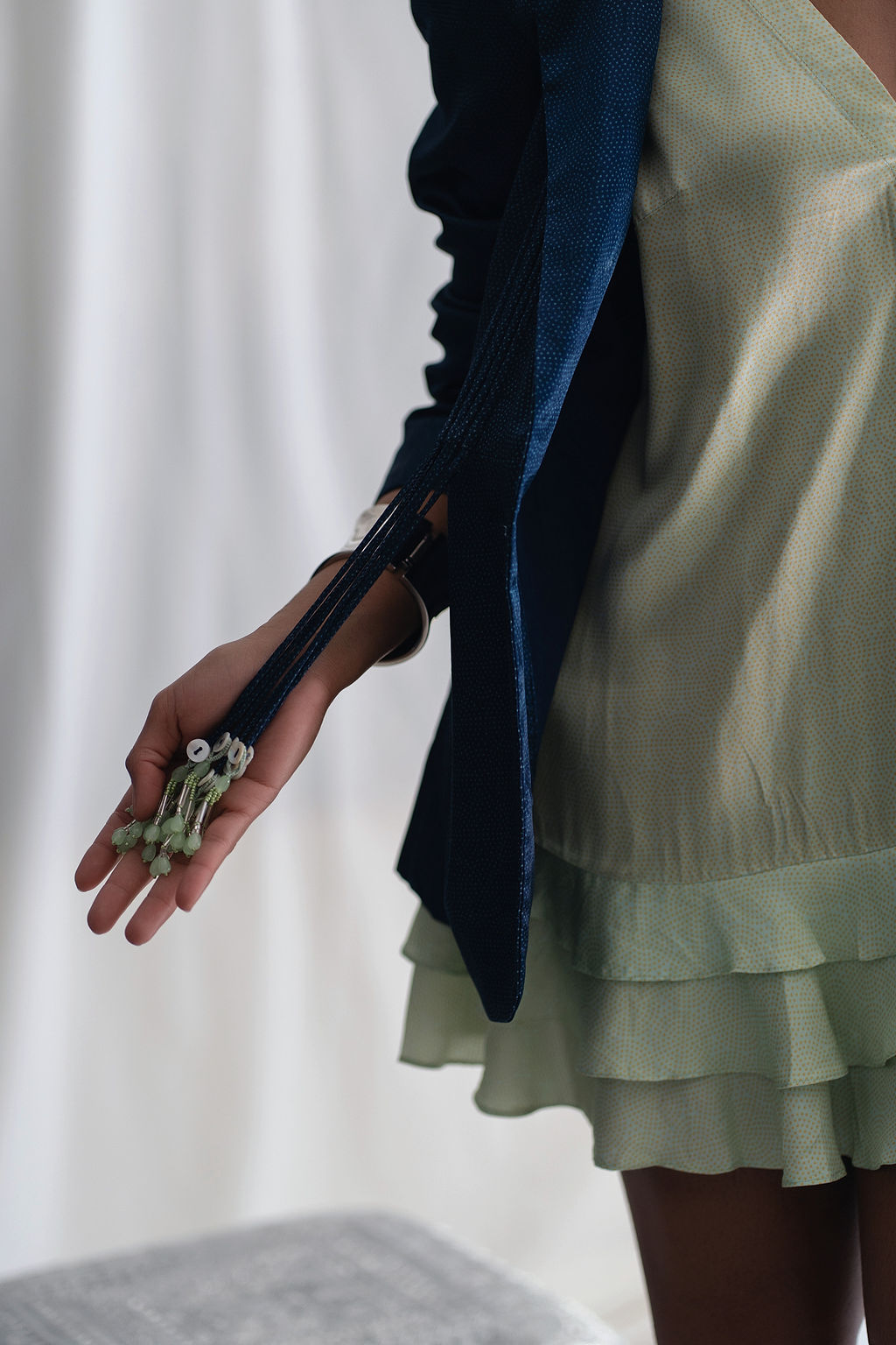 Front Open Blazer With Tassel