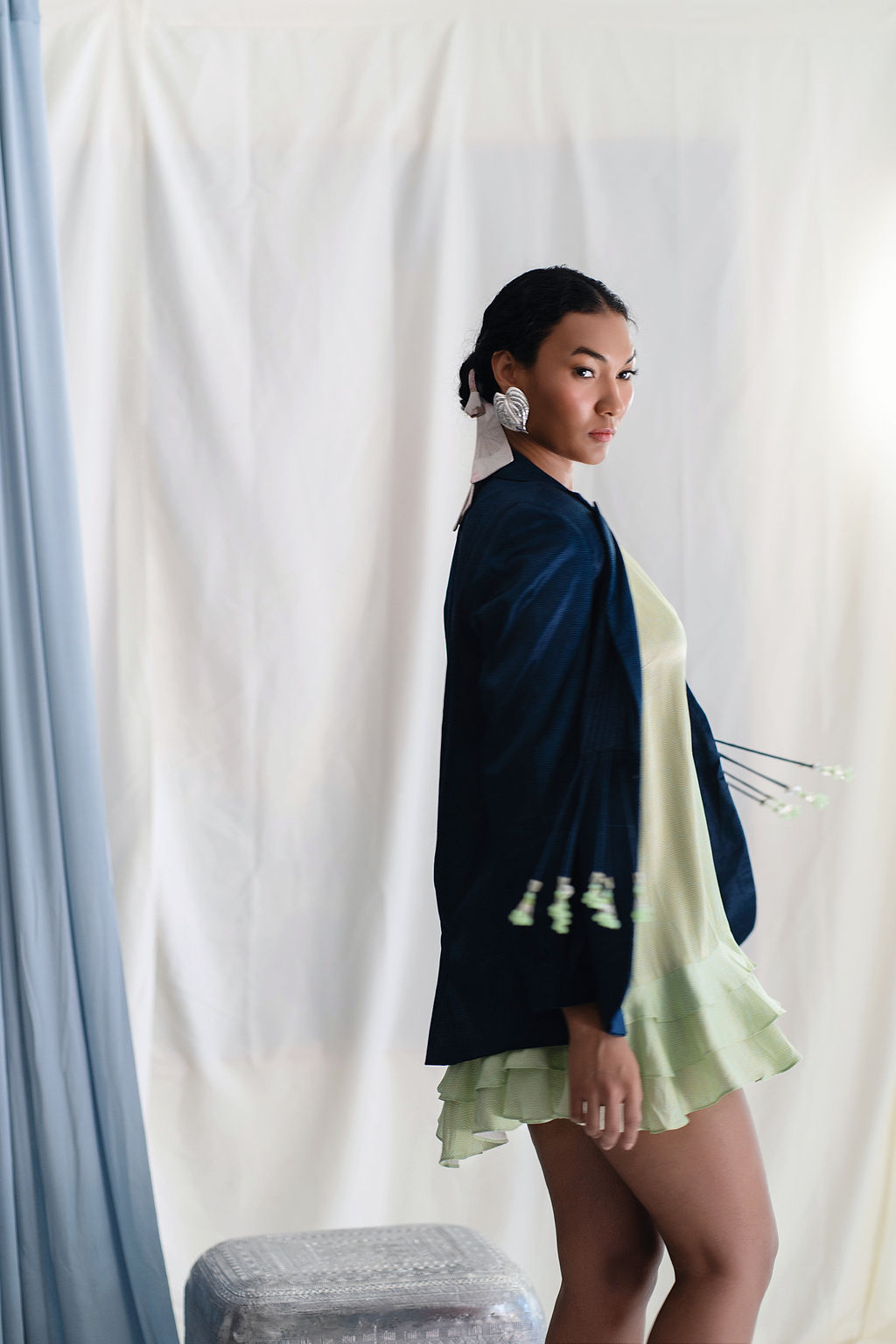 Front Open Blazer With Tassel