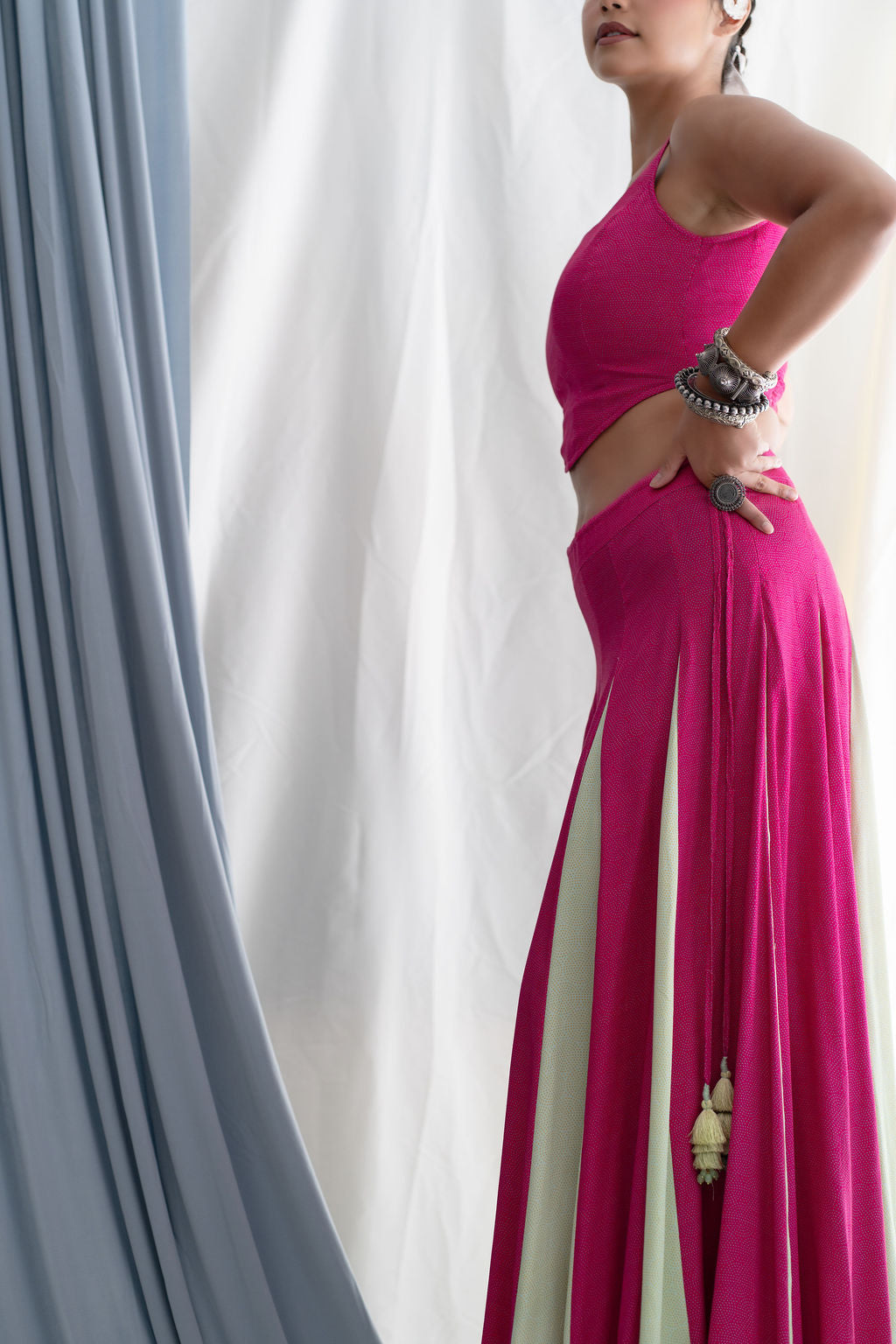 Panelled Skirt With Godet Inserts For Added Flare