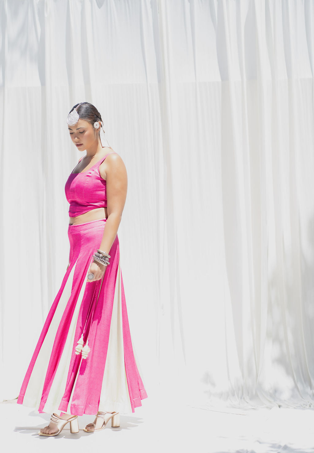 Panelled Skirt With Godet Inserts For Added Flare