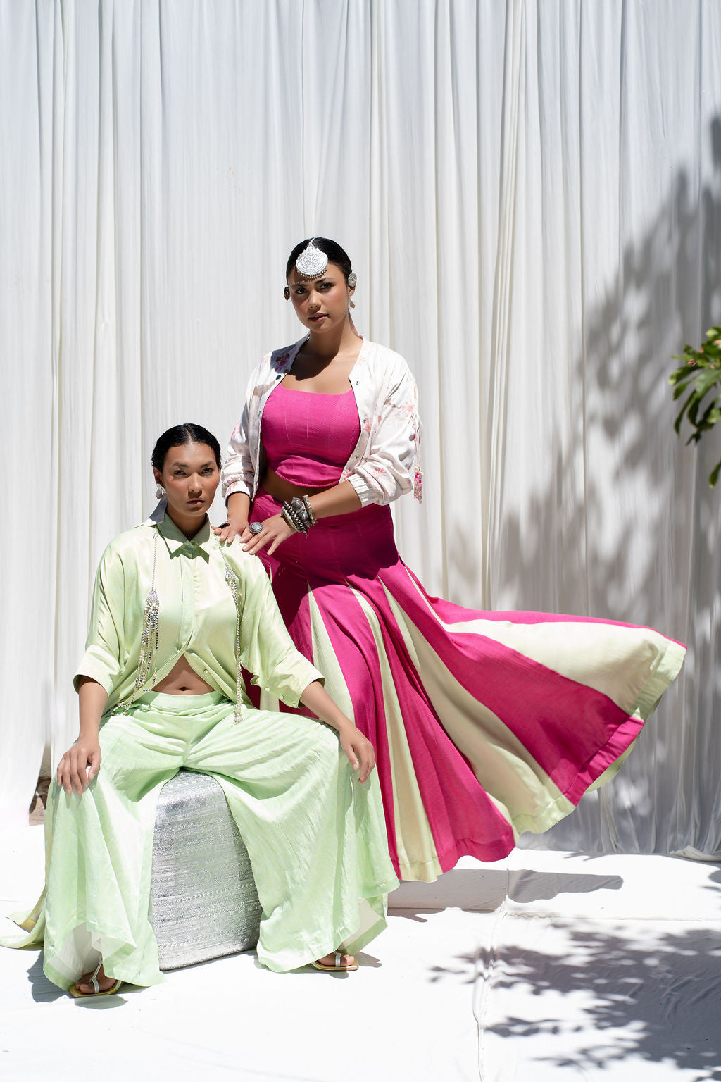 Panelled Skirt With Godet Inserts For Added Flare