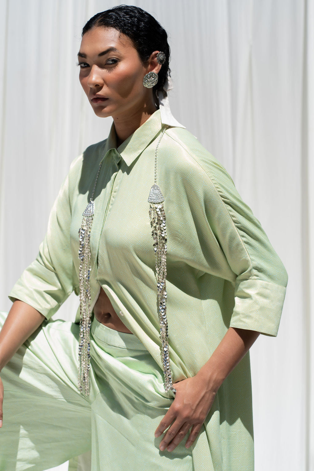 Long Shirt With Broad Cuff