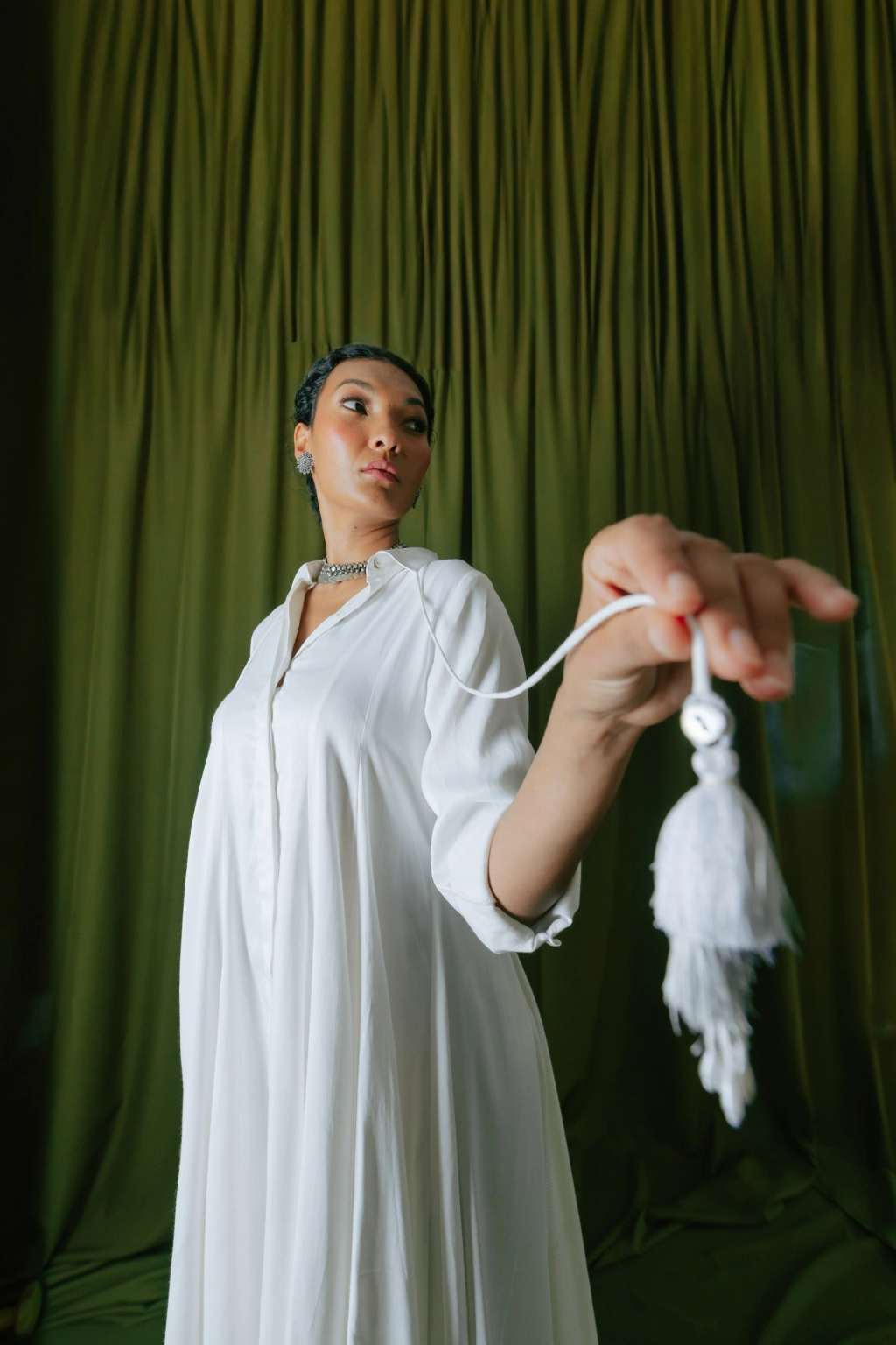 Panelled Asymmetric Hem Dress With Godet Inserts For Added Flare