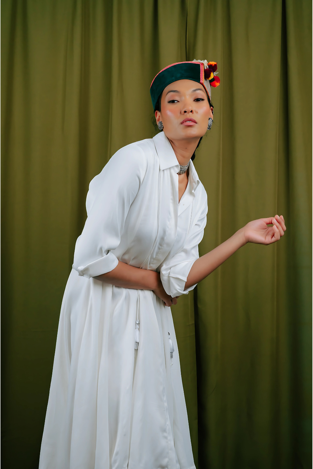 Panelled Asymmetric Hem Dress With Godet Inserts For Added Flare