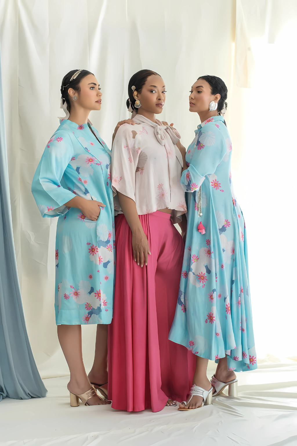 Panelled asymmetric hem dress with godet inserts for added flare