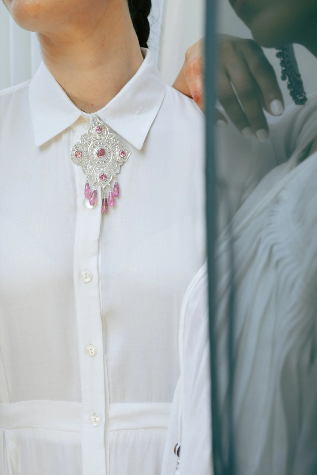 Long Shirt Dress With Side Gathers