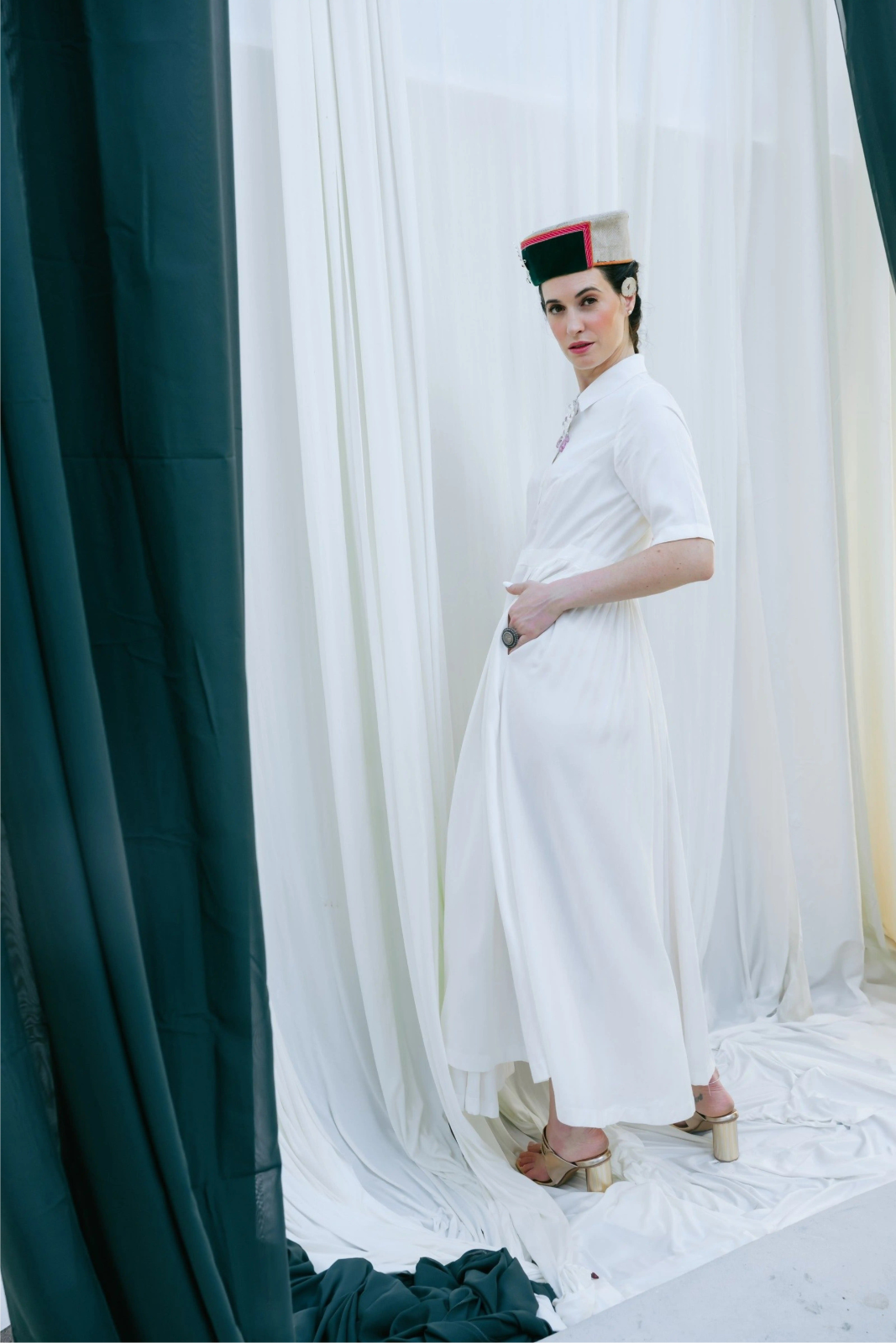 Long Shirt Dress With Side Gathers