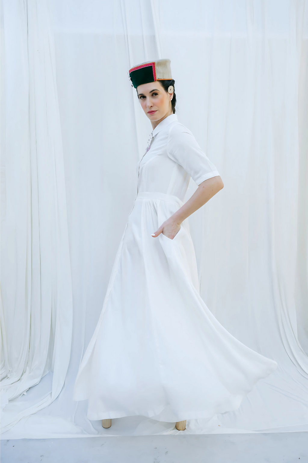 Long Shirt Dress With Side Gathers