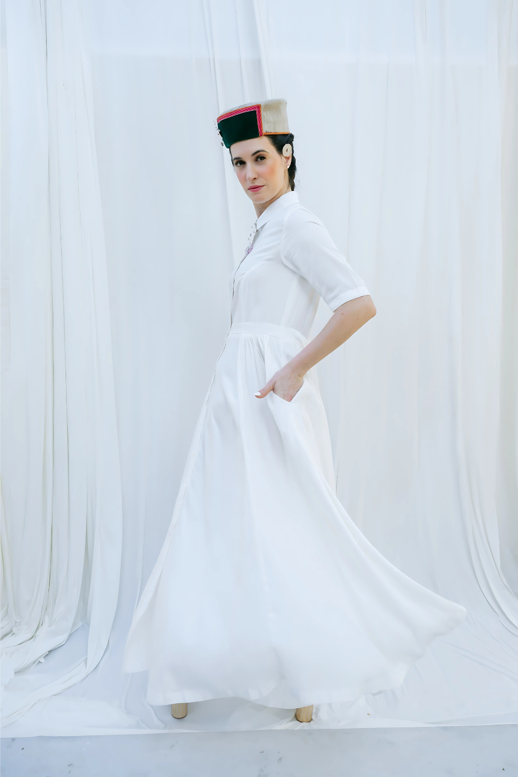 Long Shirt Dress With Side Gathers