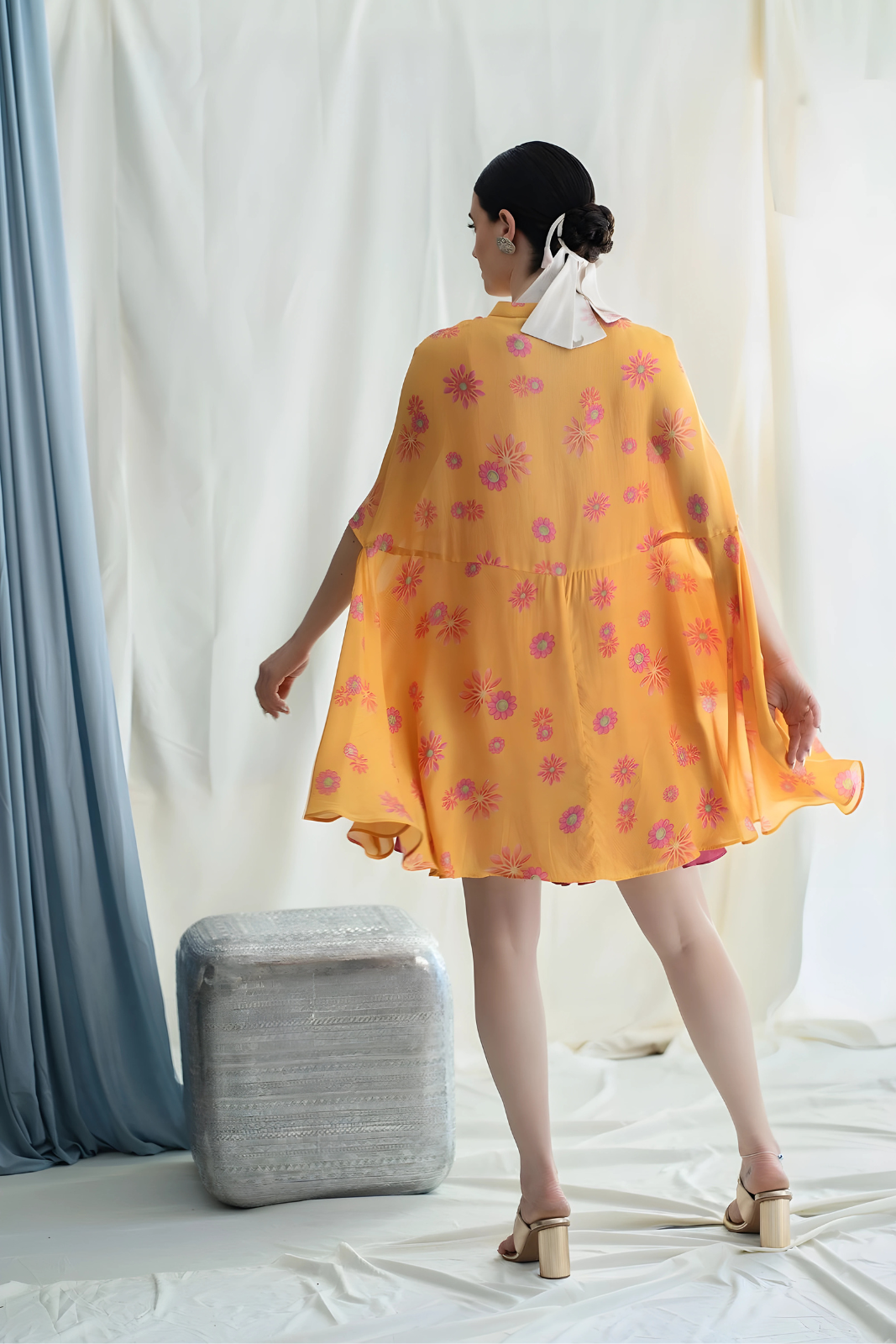 Flowy High low shirt top, front open