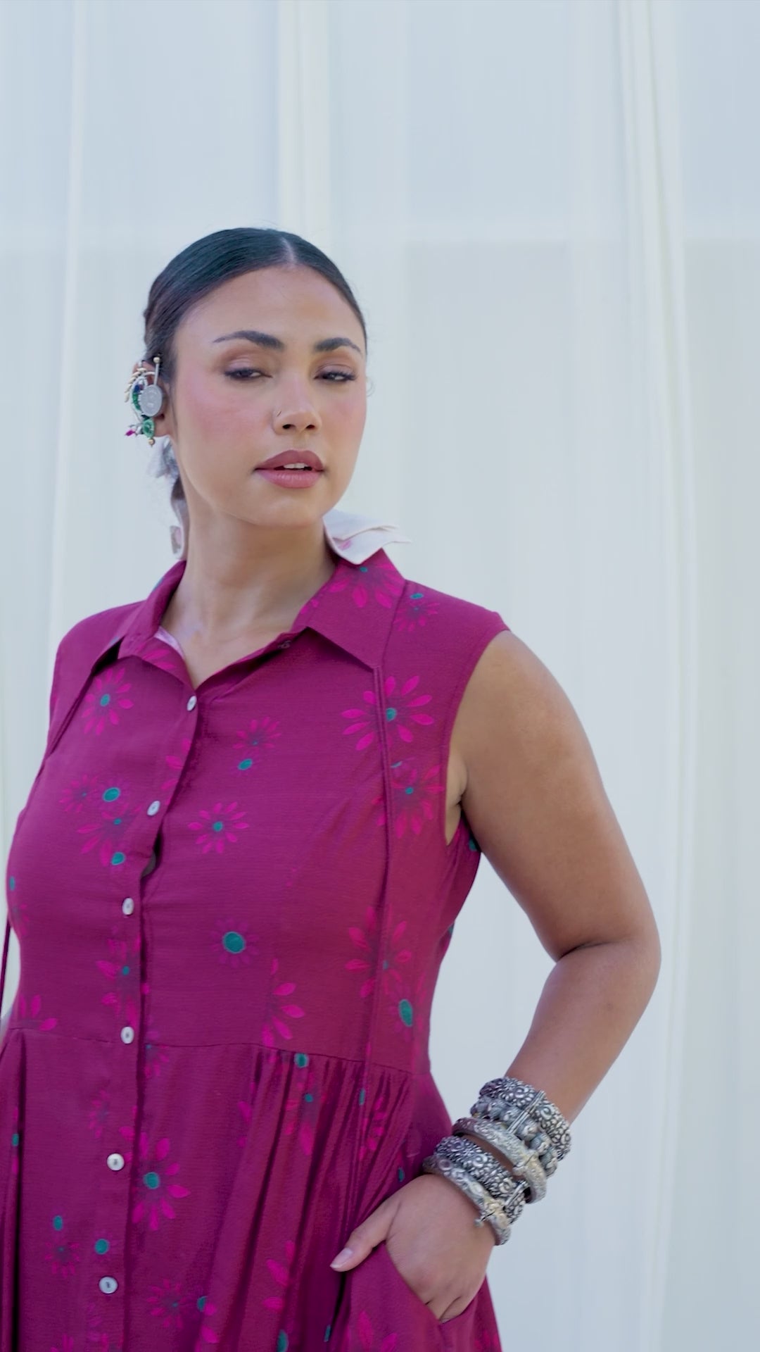 Short Shirt Dress With Side Gathers