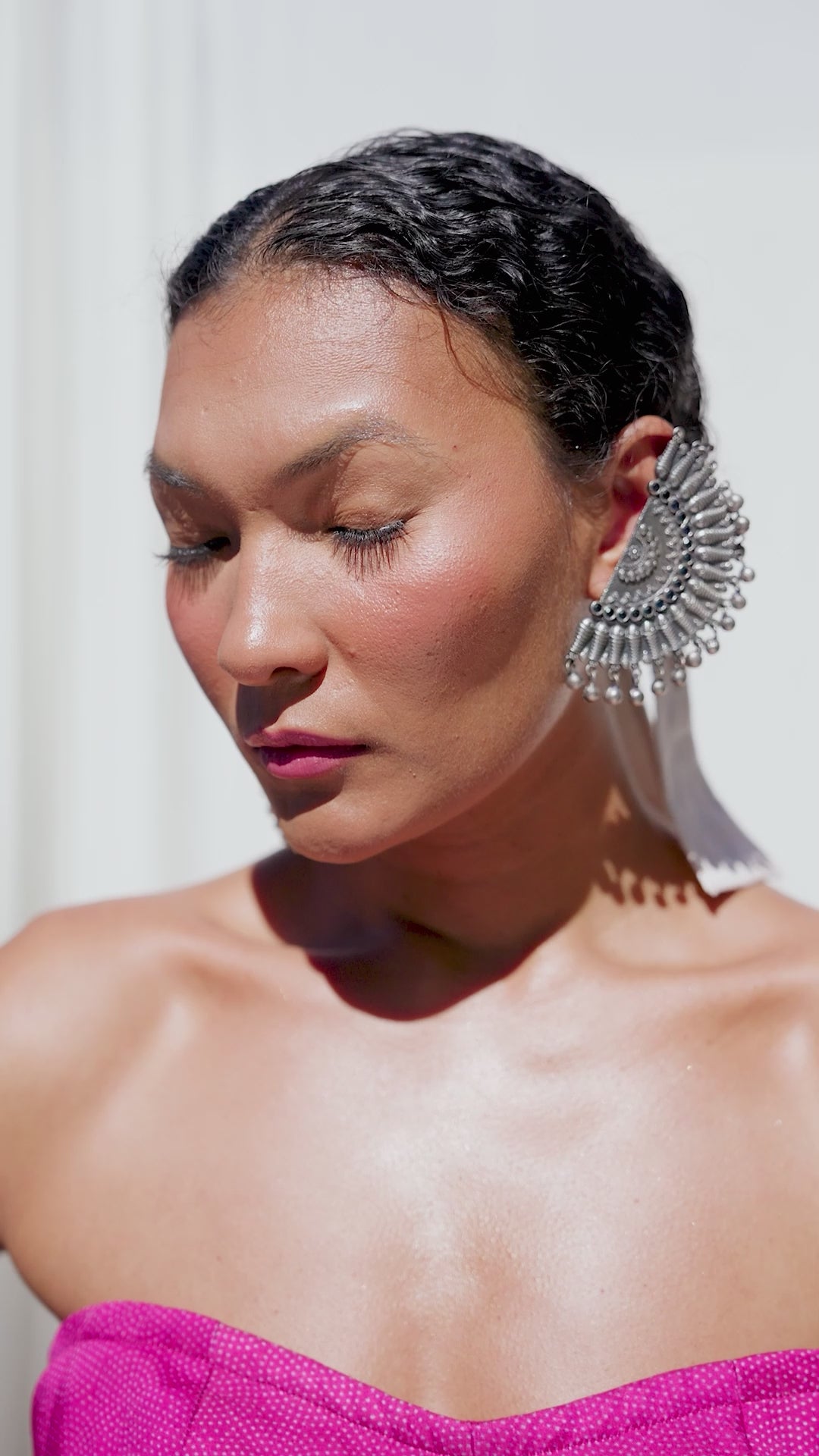 Panelled fit & flare off shoulder jumpsuit