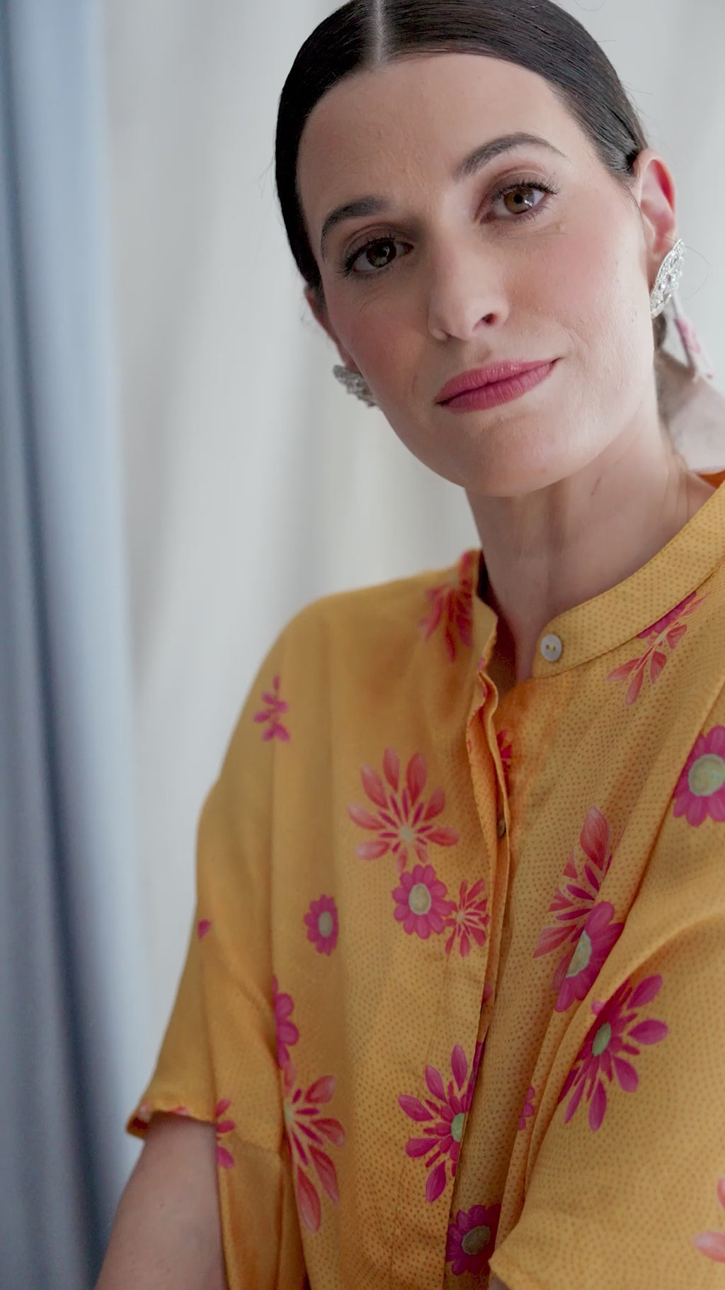 Flowy High low shirt top, front open