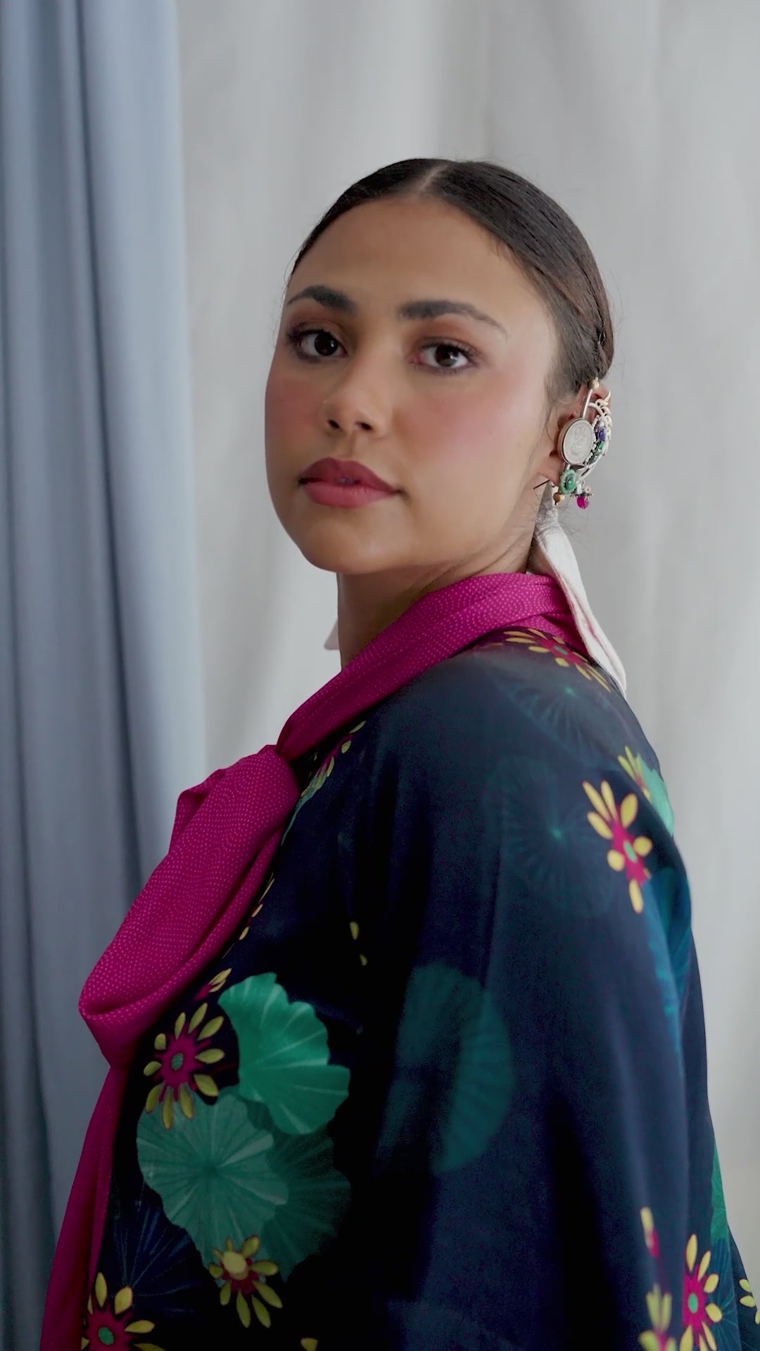 Raglan sleeve top with back godet insert