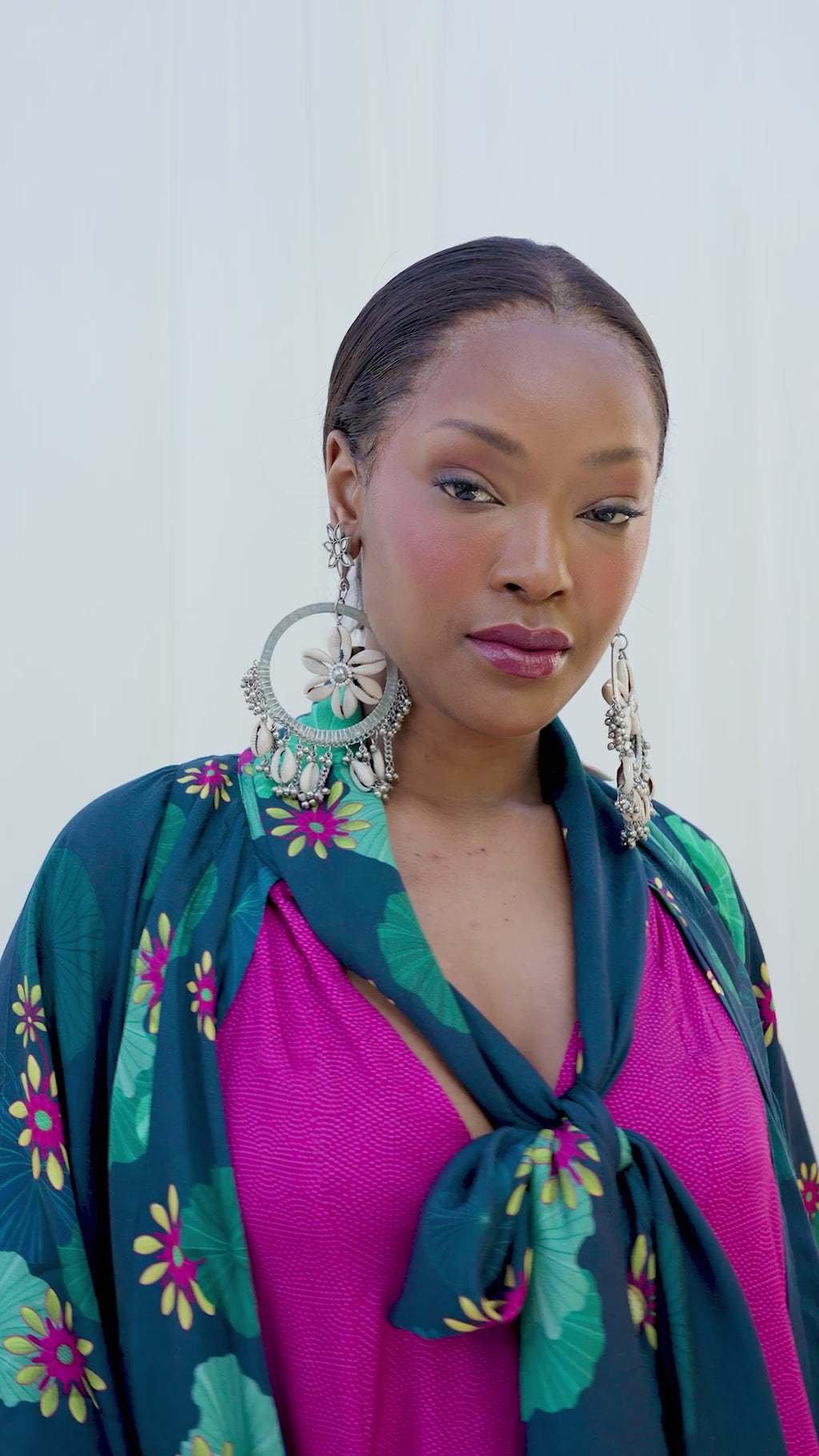 Tiered Flared Dress With Bowtie